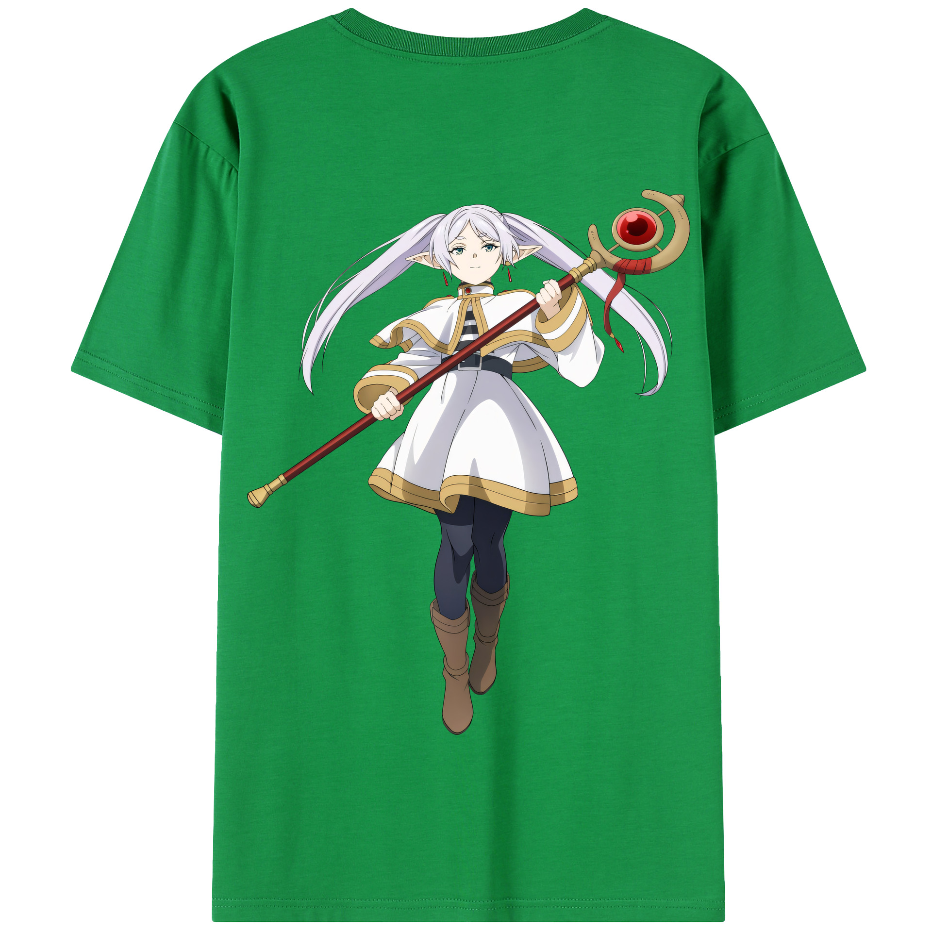 （画像用） 葬送のフリーレン Frieren 綿100％半袖Tシャツ（背面プリント）