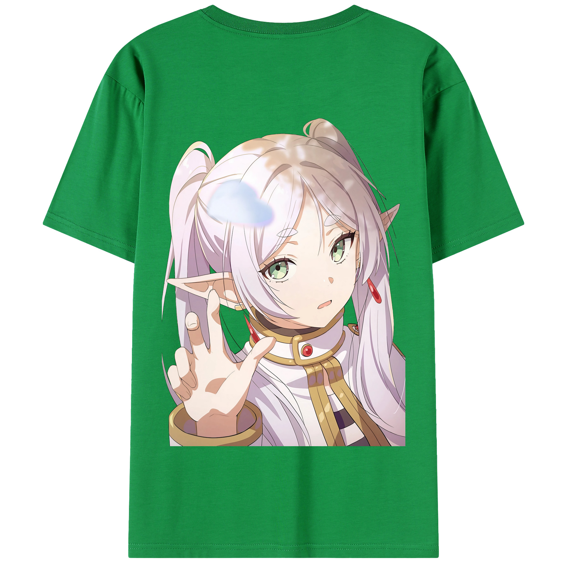 （画像用） 葬送のフリーレン Frieren 綿100％半袖Tシャツ（背面プリント）