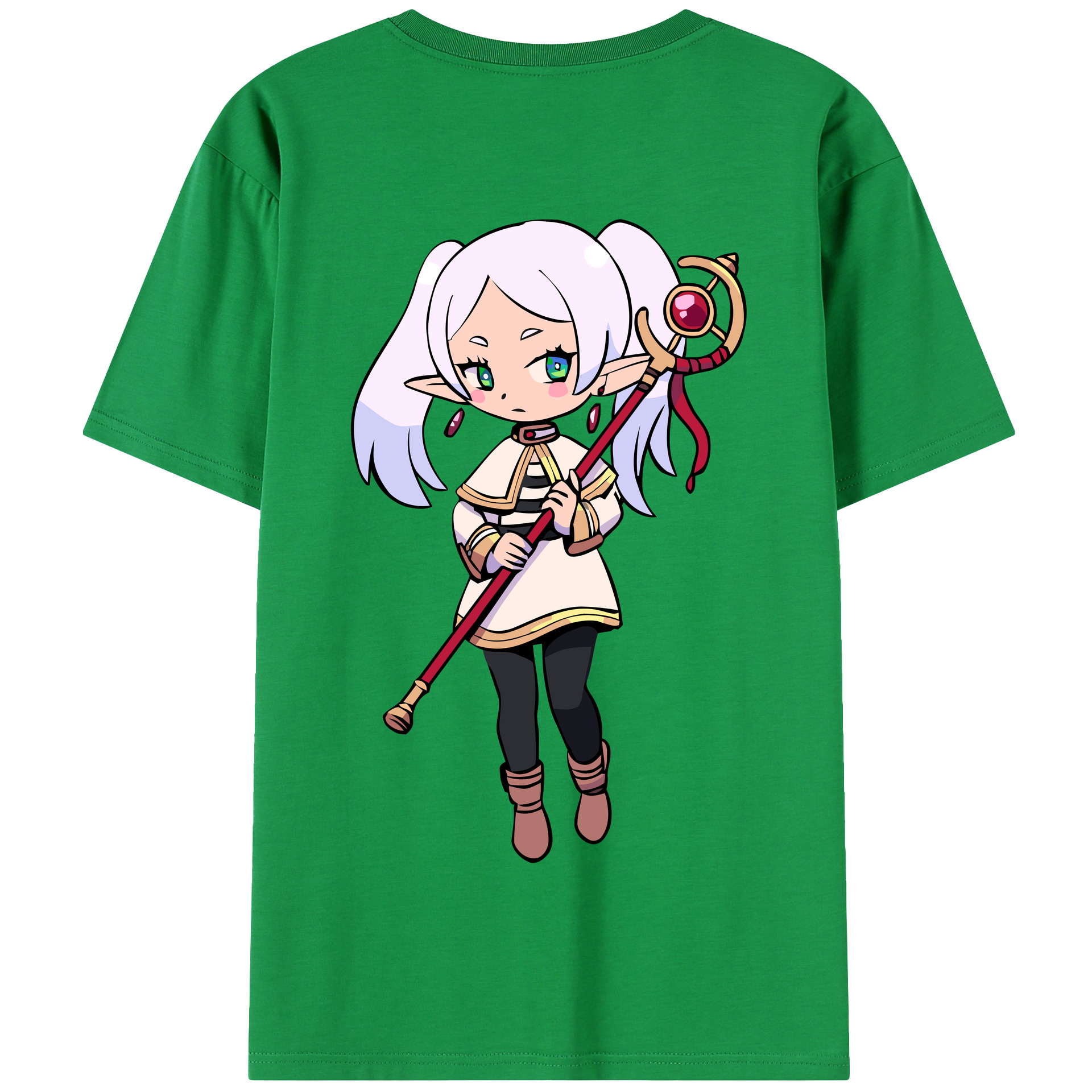 （画像用） 葬送のフリーレン Frieren 綿100％半袖Tシャツ（背面プリント）