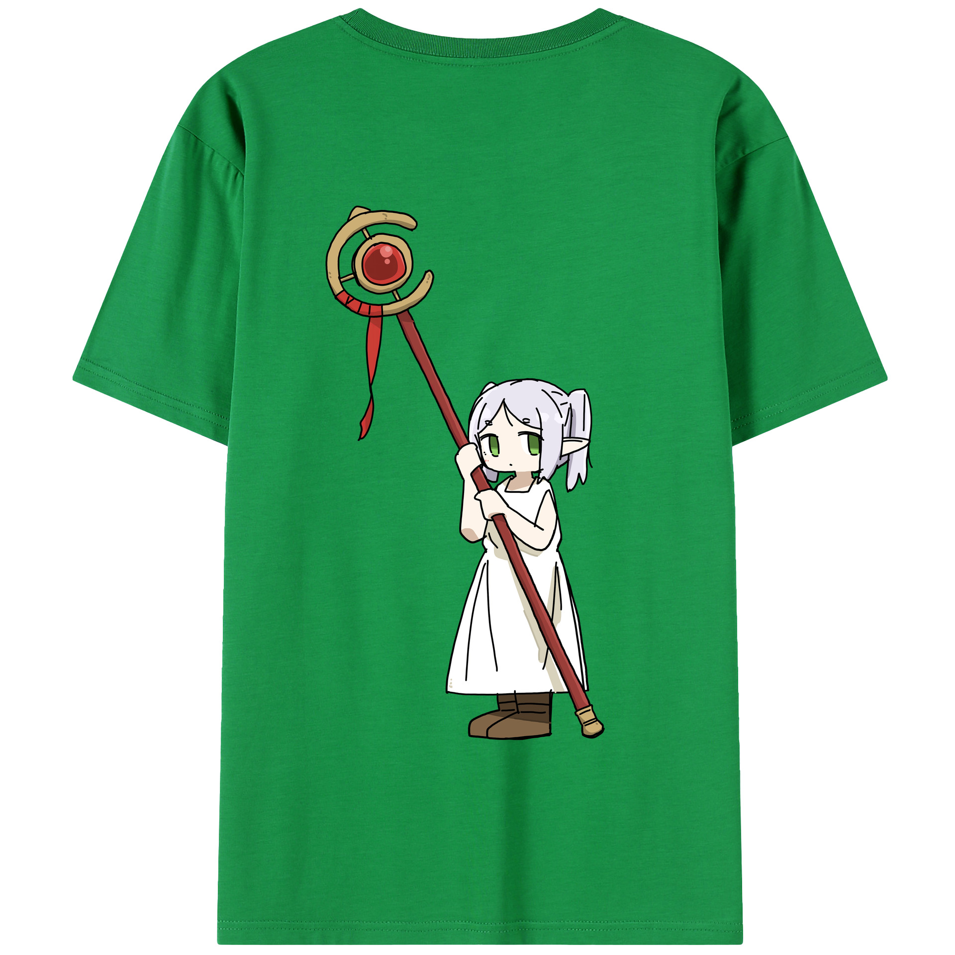（画像用） 葬送のフリーレン Frieren 綿100％半袖Tシャツ（背面プリント）