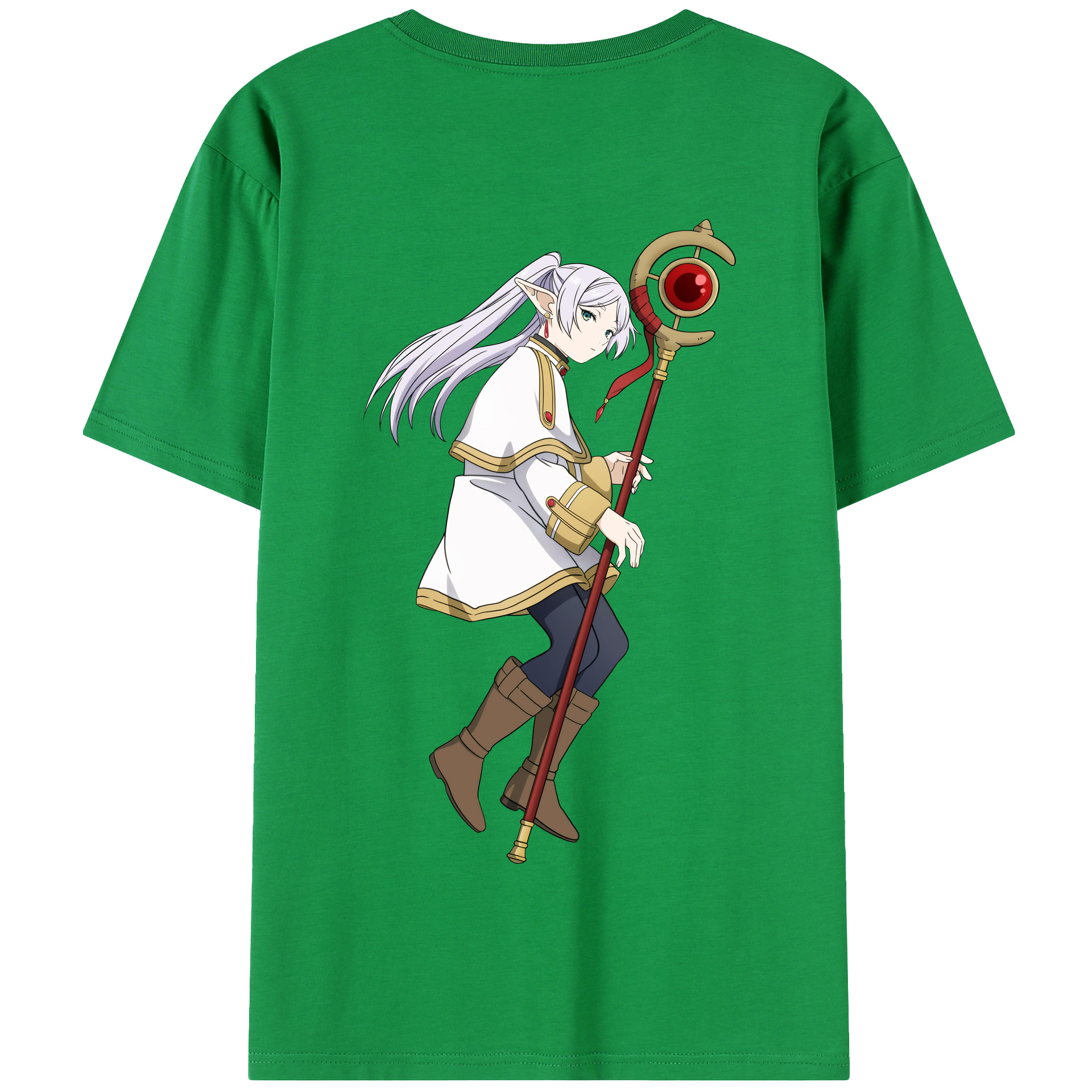 （画像用） 葬送のフリーレン Frieren 綿100％半袖Tシャツ（背面プリント）