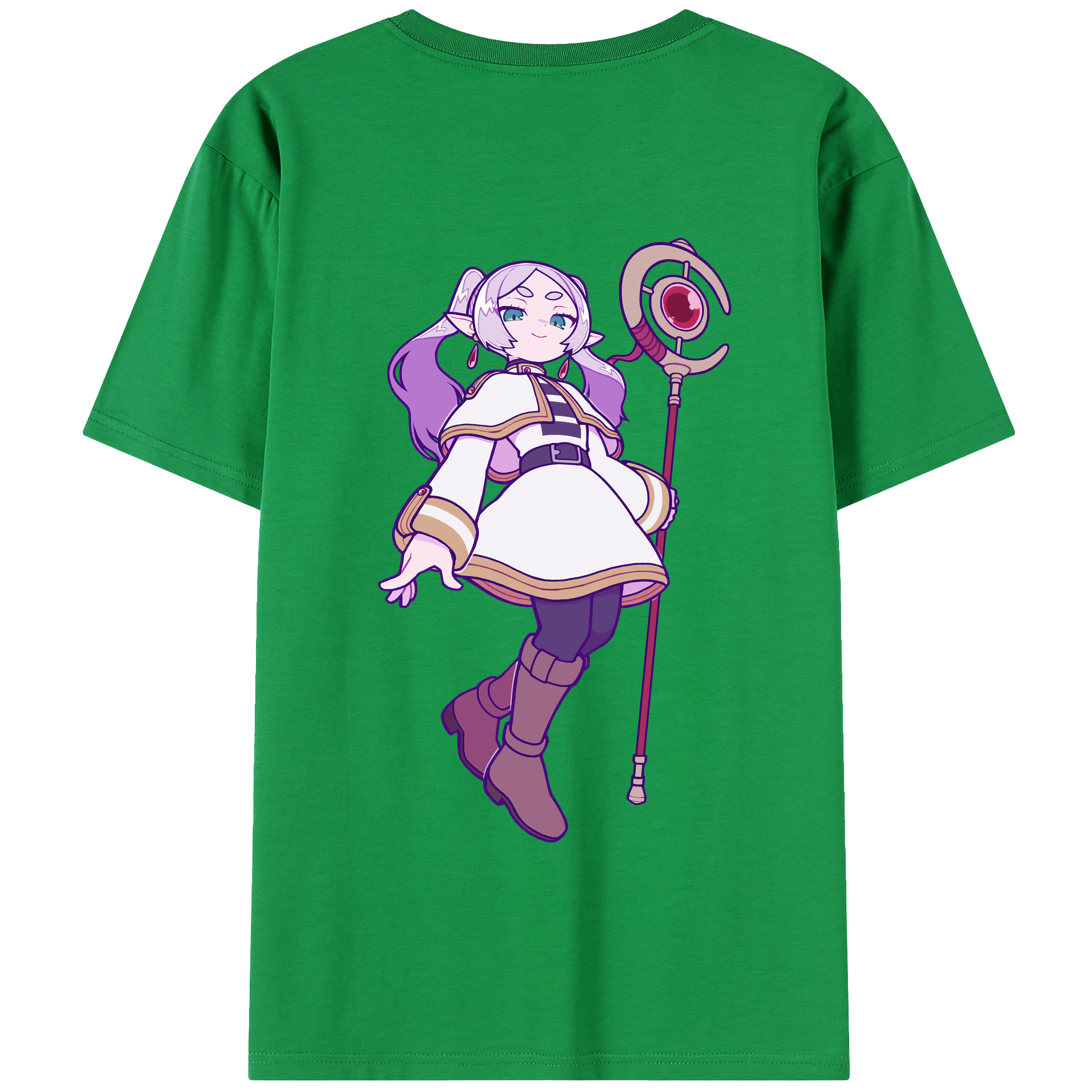 （画像用） 葬送のフリーレン Frieren 綿100％半袖Tシャツ（背面プリント）