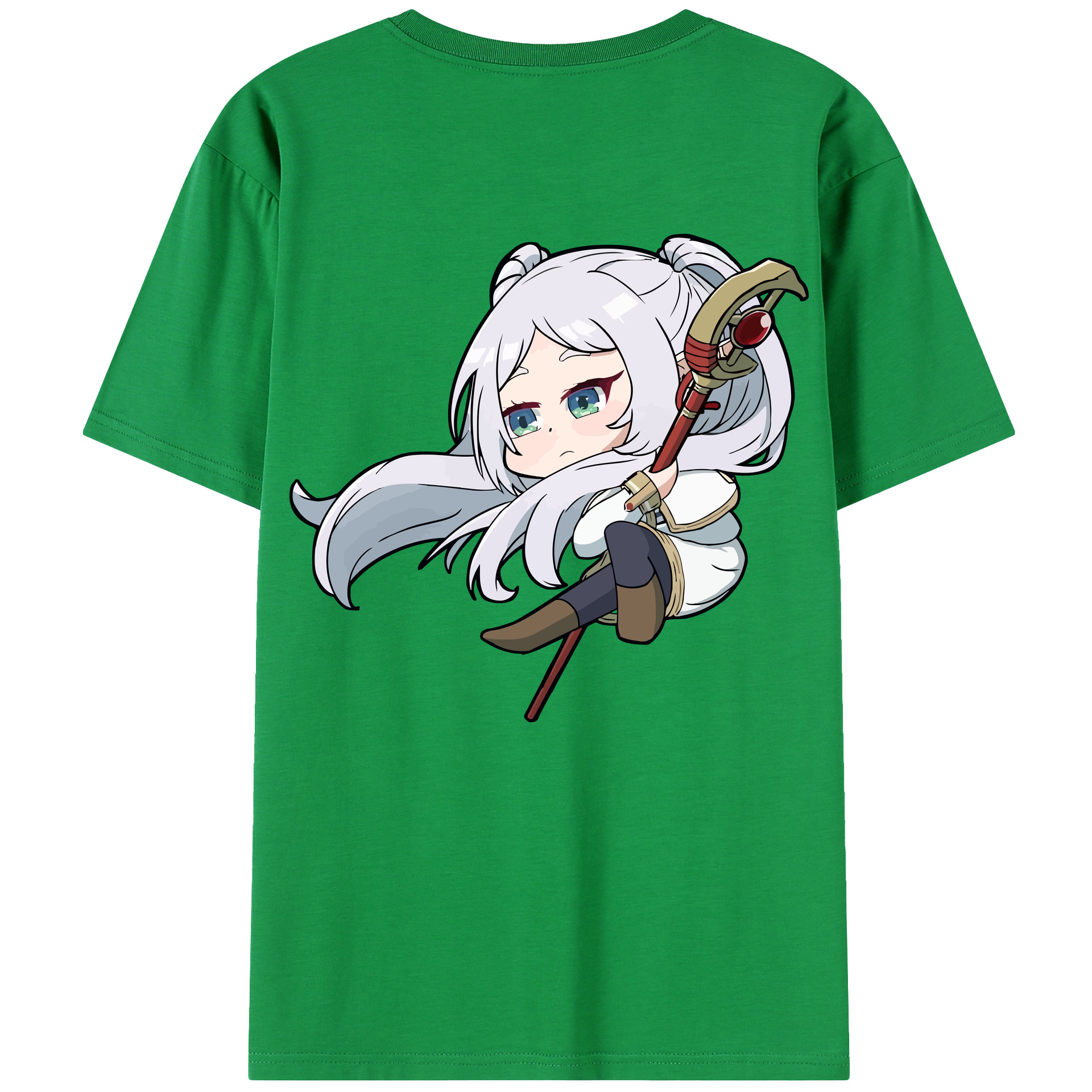 （画像用） 葬送のフリーレン Frieren 綿100％半袖Tシャツ（背面プリント）