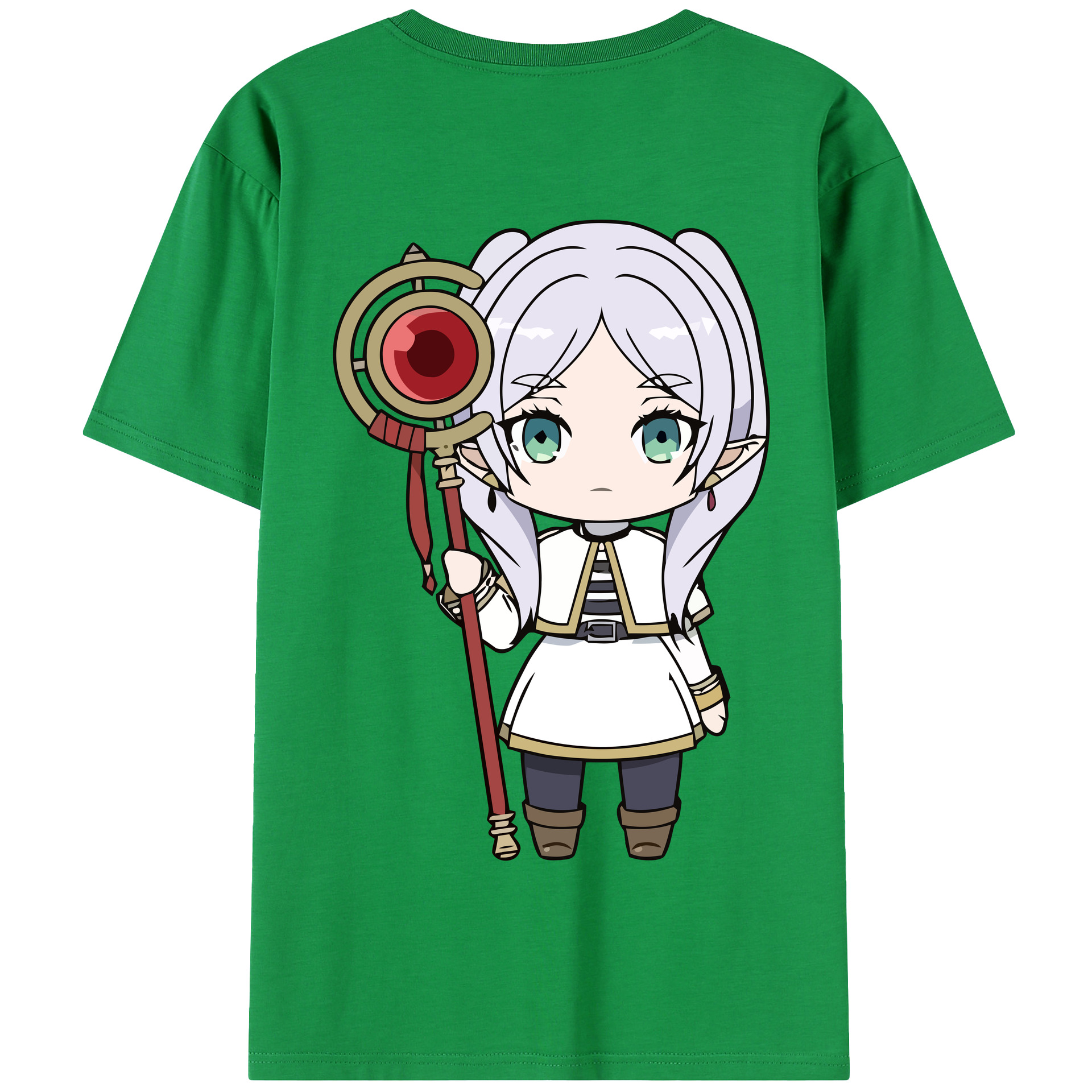 （画像用） 葬送のフリーレン Frieren 綿100％半袖Tシャツ（背面プリント）
