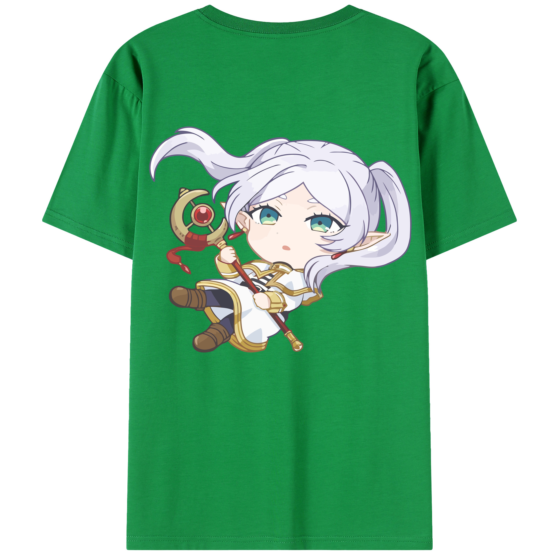 （画像用） 葬送のフリーレン Frieren 綿100％半袖Tシャツ（背面プリント）