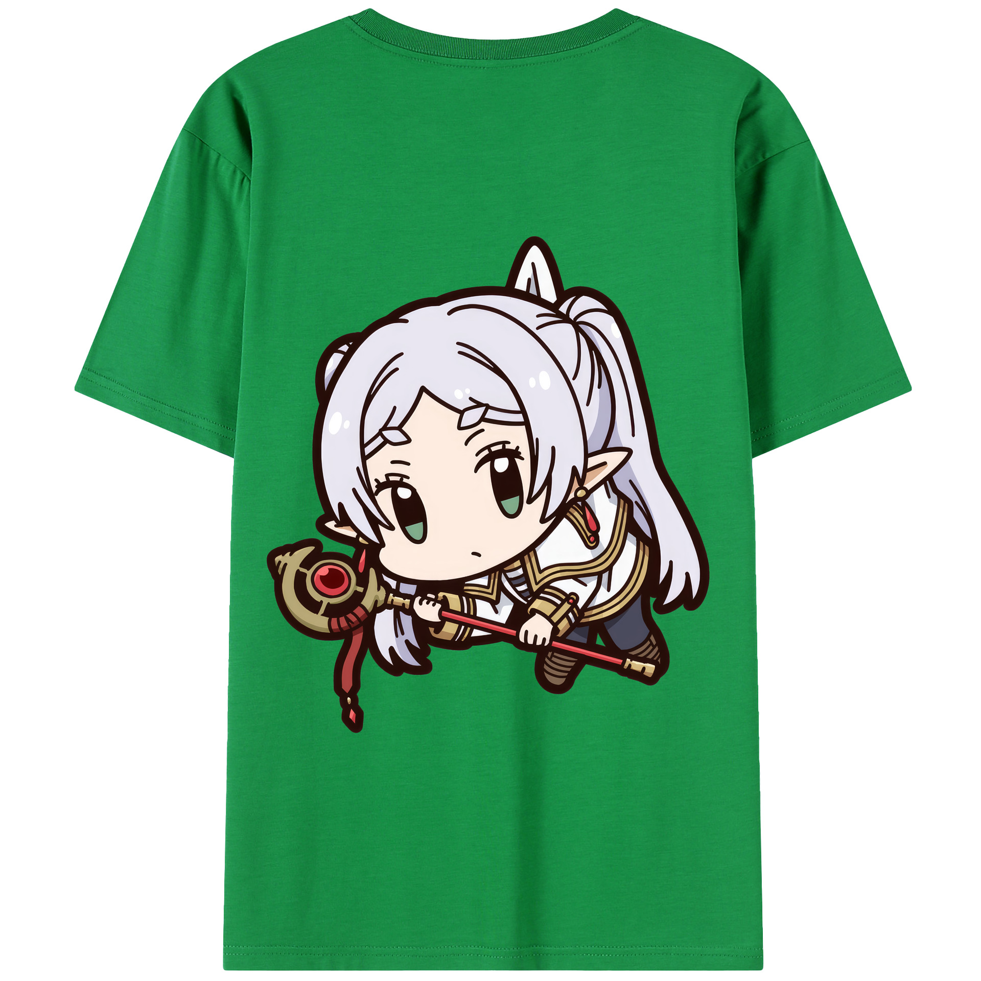 （画像用） 葬送のフリーレン Frieren 綿100％半袖Tシャツ（背面プリント）
