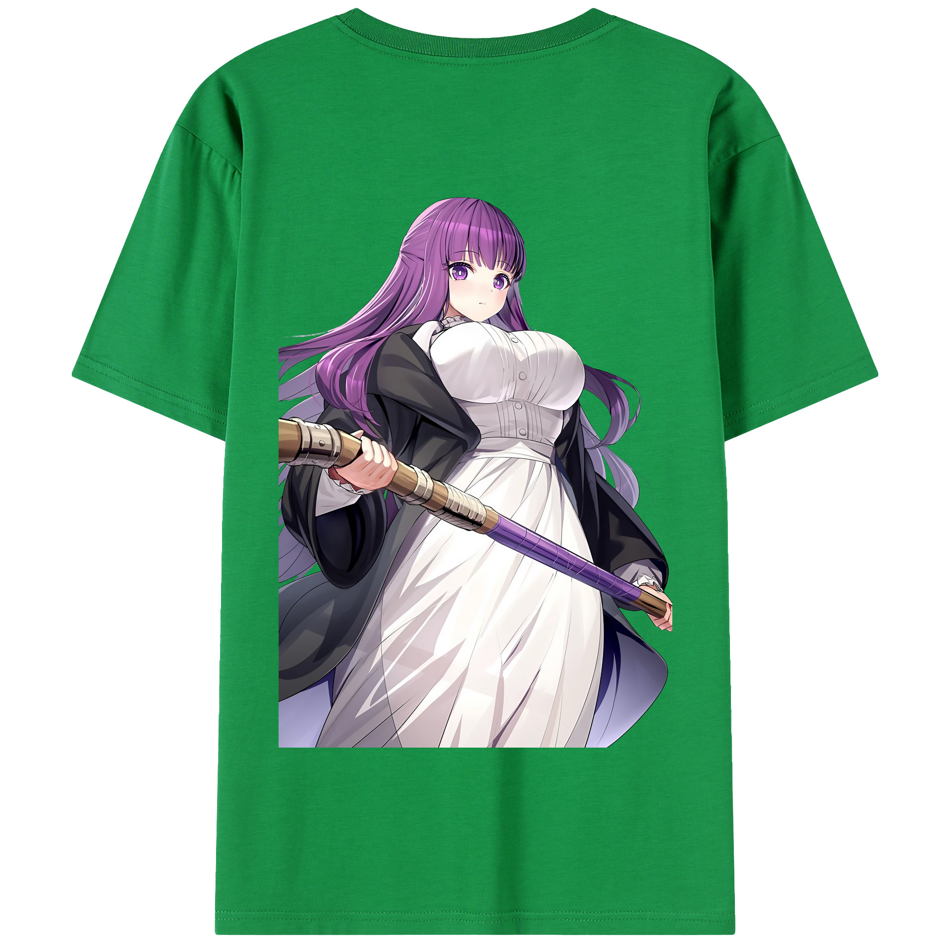 （画像用） 葬送のフリーレン Frieren 綿100％半袖Tシャツ（背面プリント）