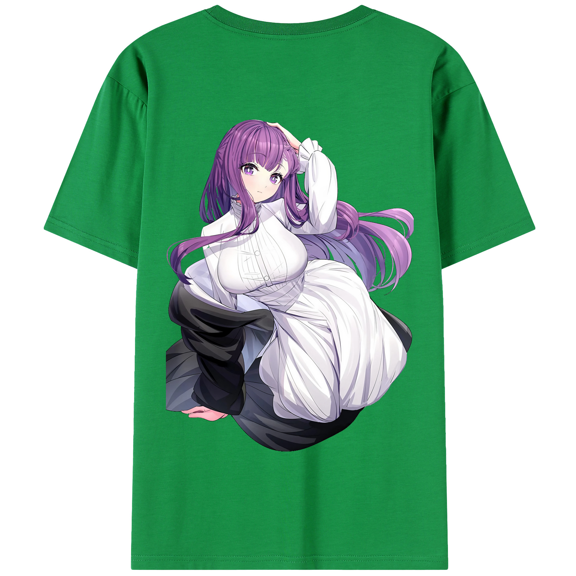 （画像用） 葬送のフリーレン Frieren 綿100％半袖Tシャツ（背面プリント）