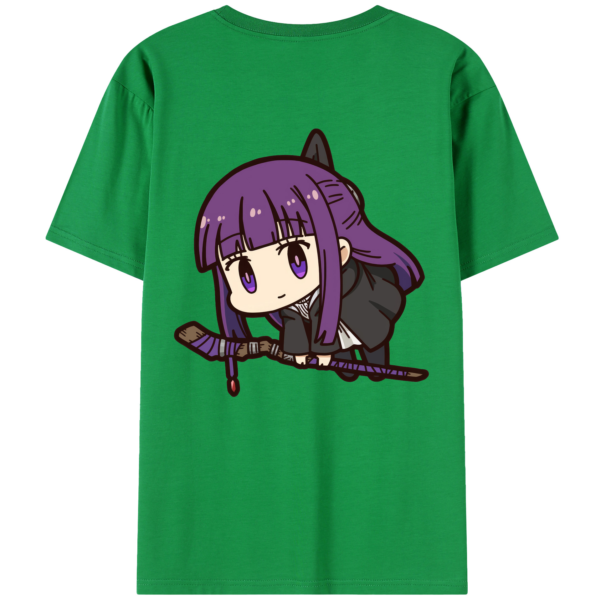 （画像用） 葬送のフリーレン Frieren 綿100％半袖Tシャツ（背面プリント）