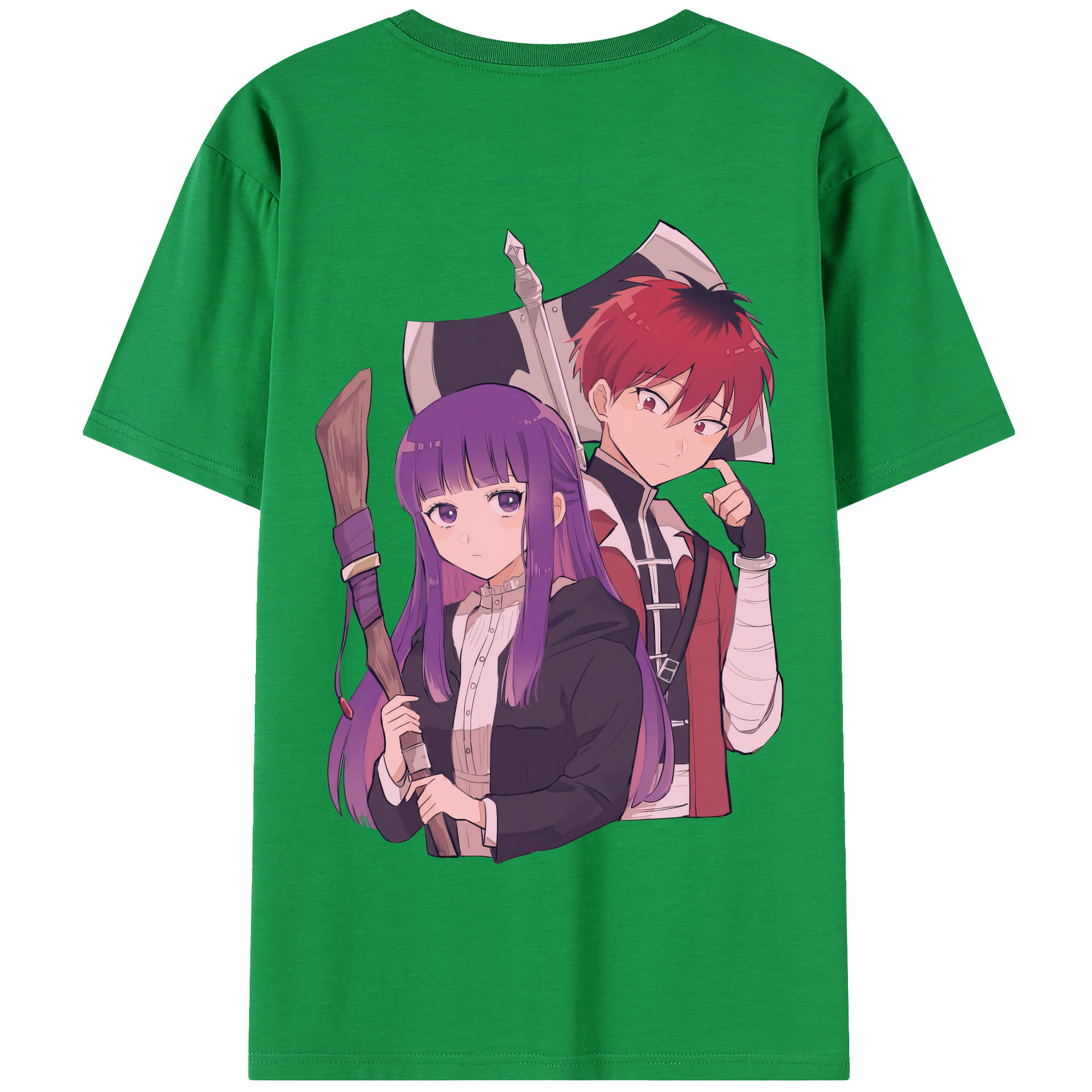 （画像用） 葬送のフリーレン Frieren 綿100％半袖Tシャツ（背面プリント）