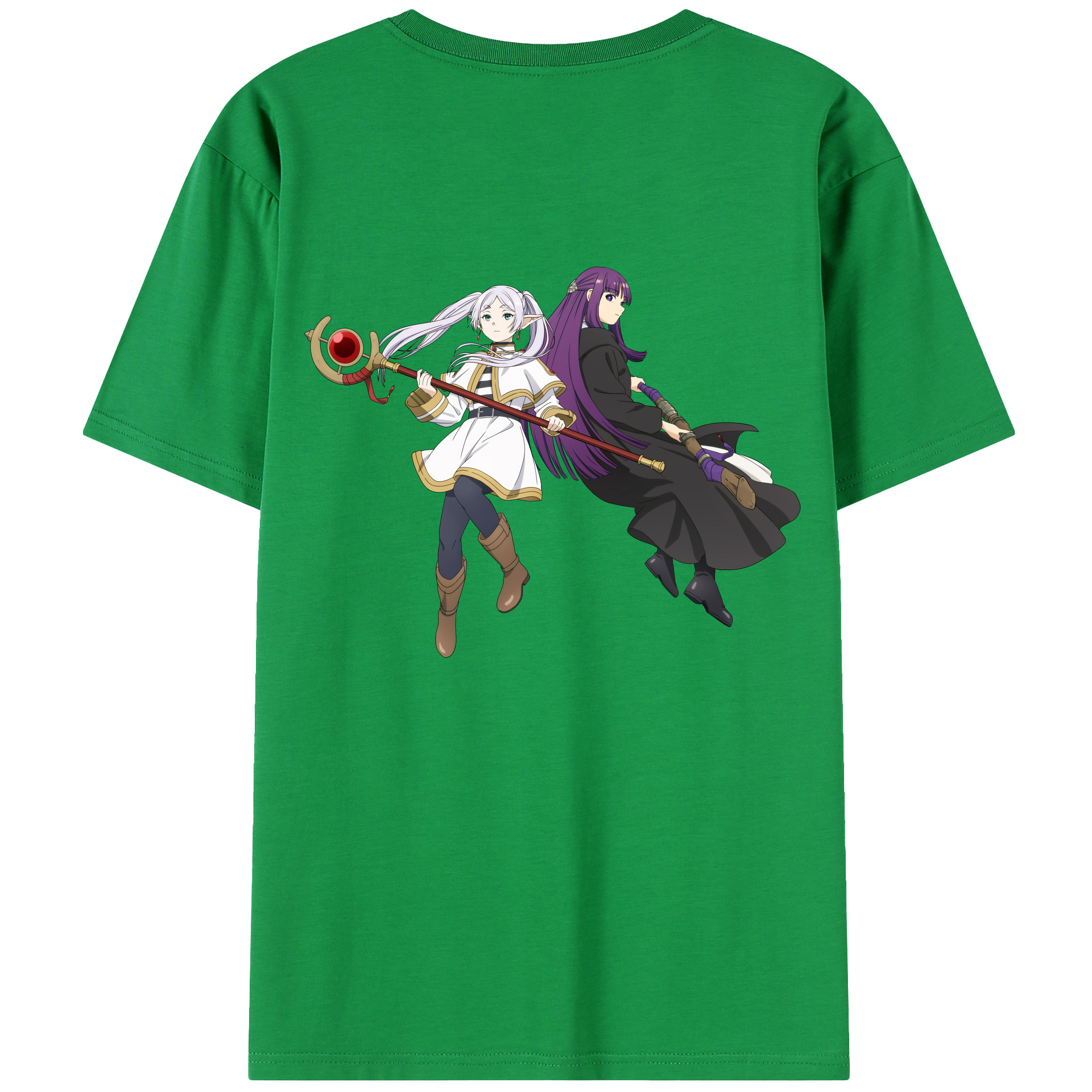 （画像用） 葬送のフリーレン Frieren 綿100％半袖Tシャツ（背面プリント）