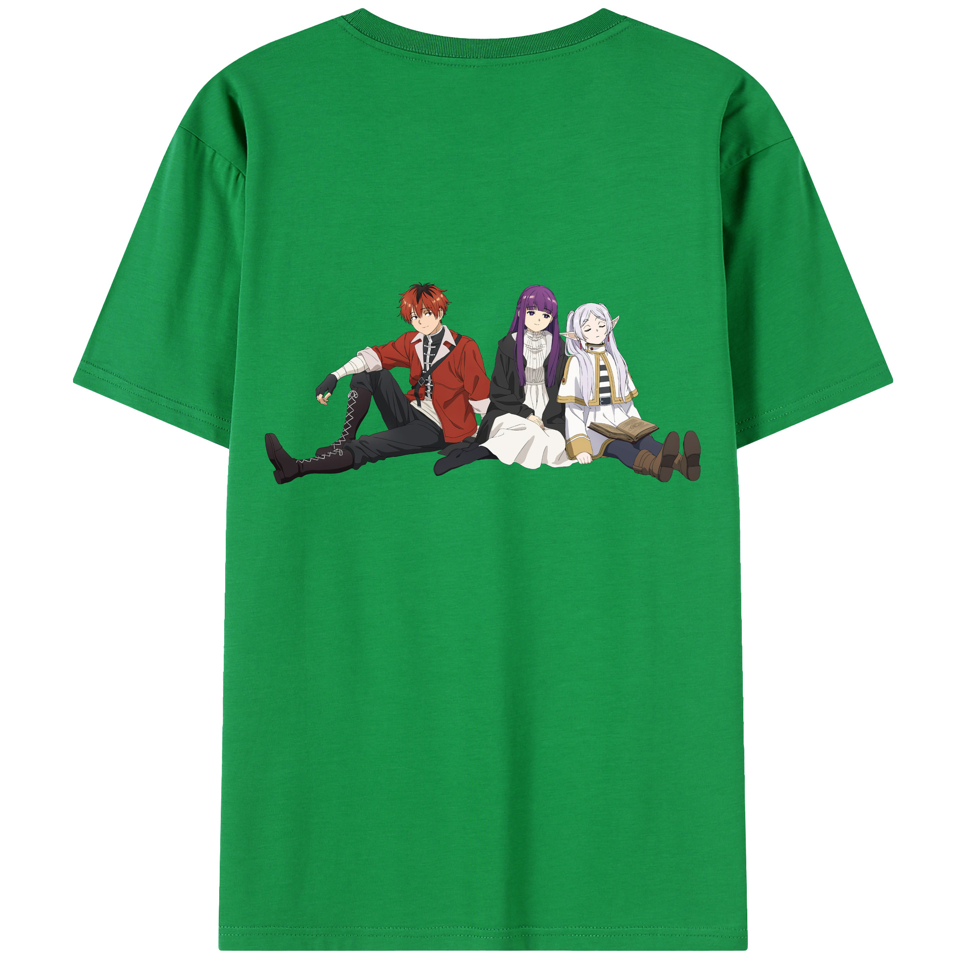 （画像用） 葬送のフリーレン Frieren 綿100％半袖Tシャツ（背面プリント）