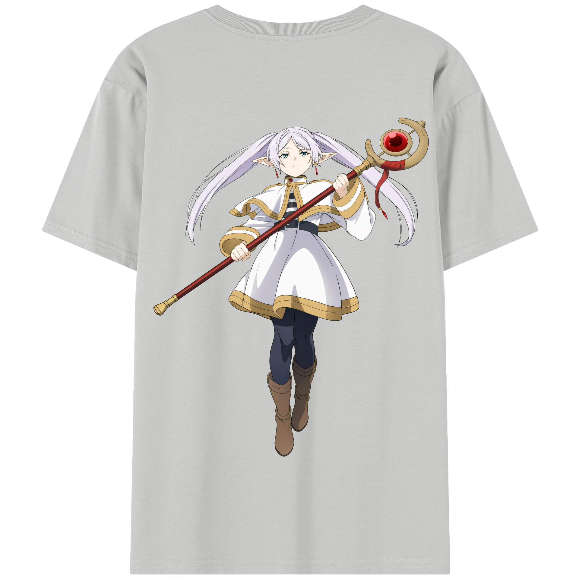（画像用） 葬送のフリーレン Frieren 綿100％半袖Tシャツ（背面プリント）
