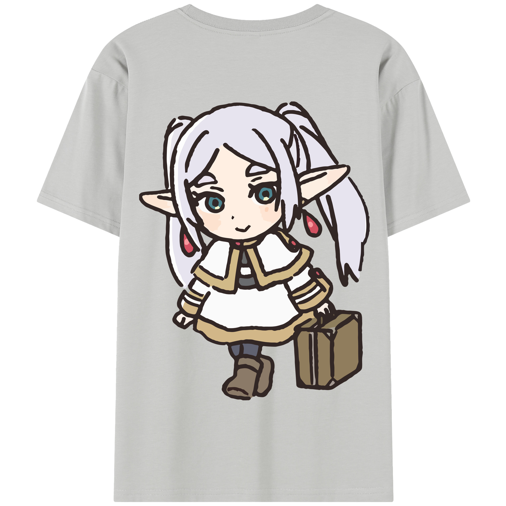 （画像用） 葬送のフリーレン Frieren 綿100％半袖Tシャツ（背面プリント）