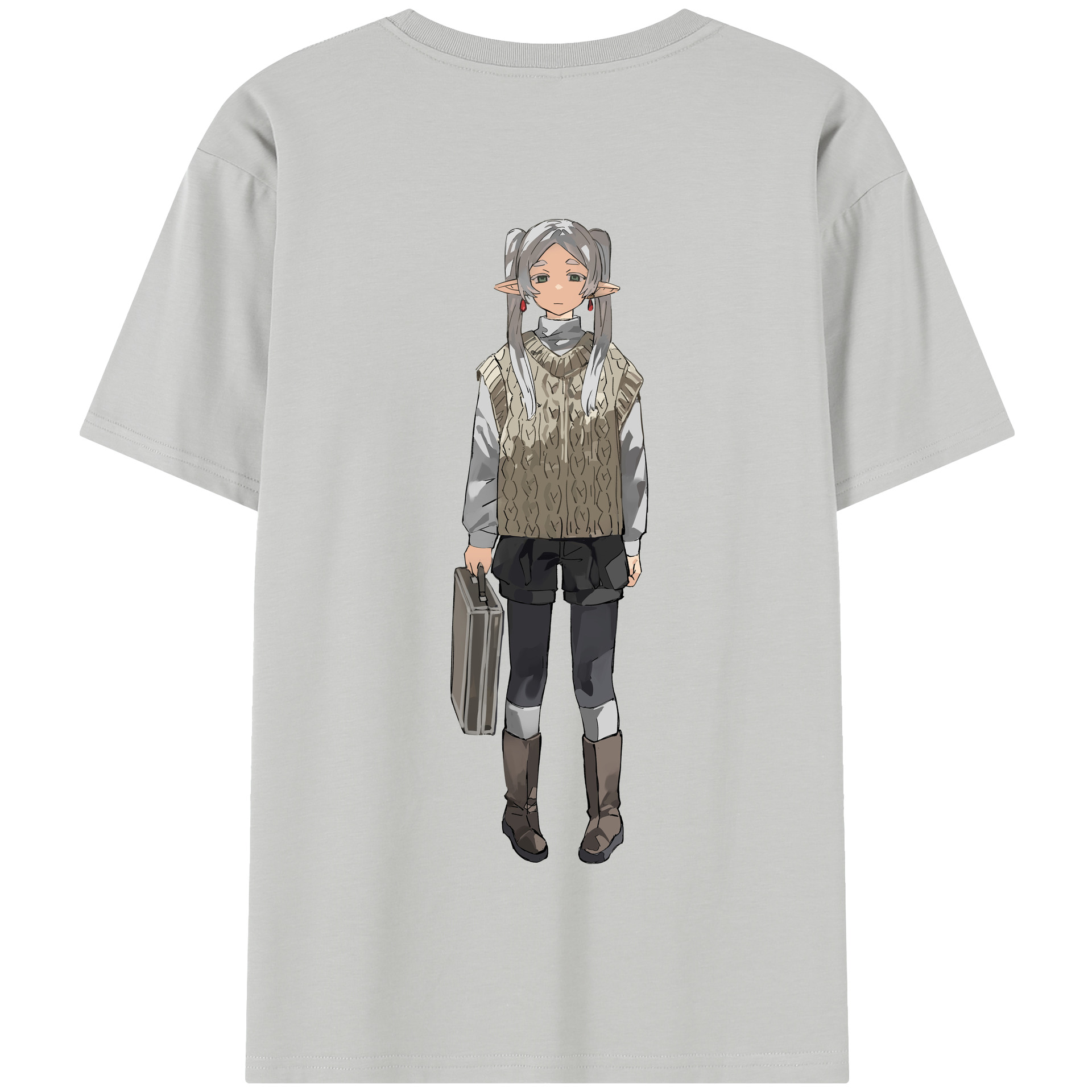 （画像用） 葬送のフリーレン Frieren 綿100％半袖Tシャツ（背面プリント）