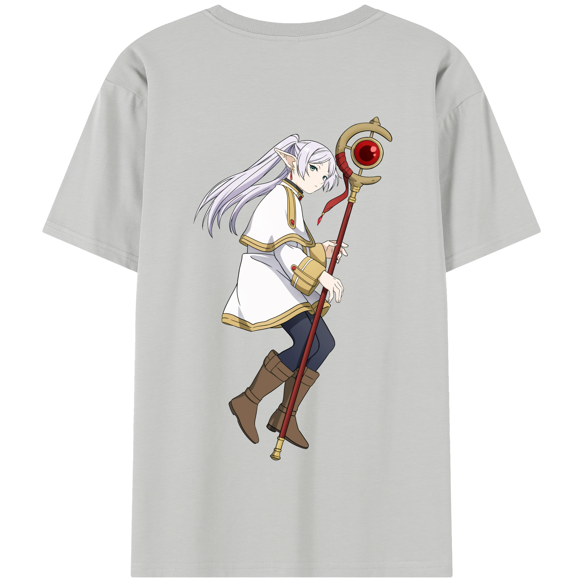 （画像用） 葬送のフリーレン Frieren 綿100％半袖Tシャツ（背面プリント）