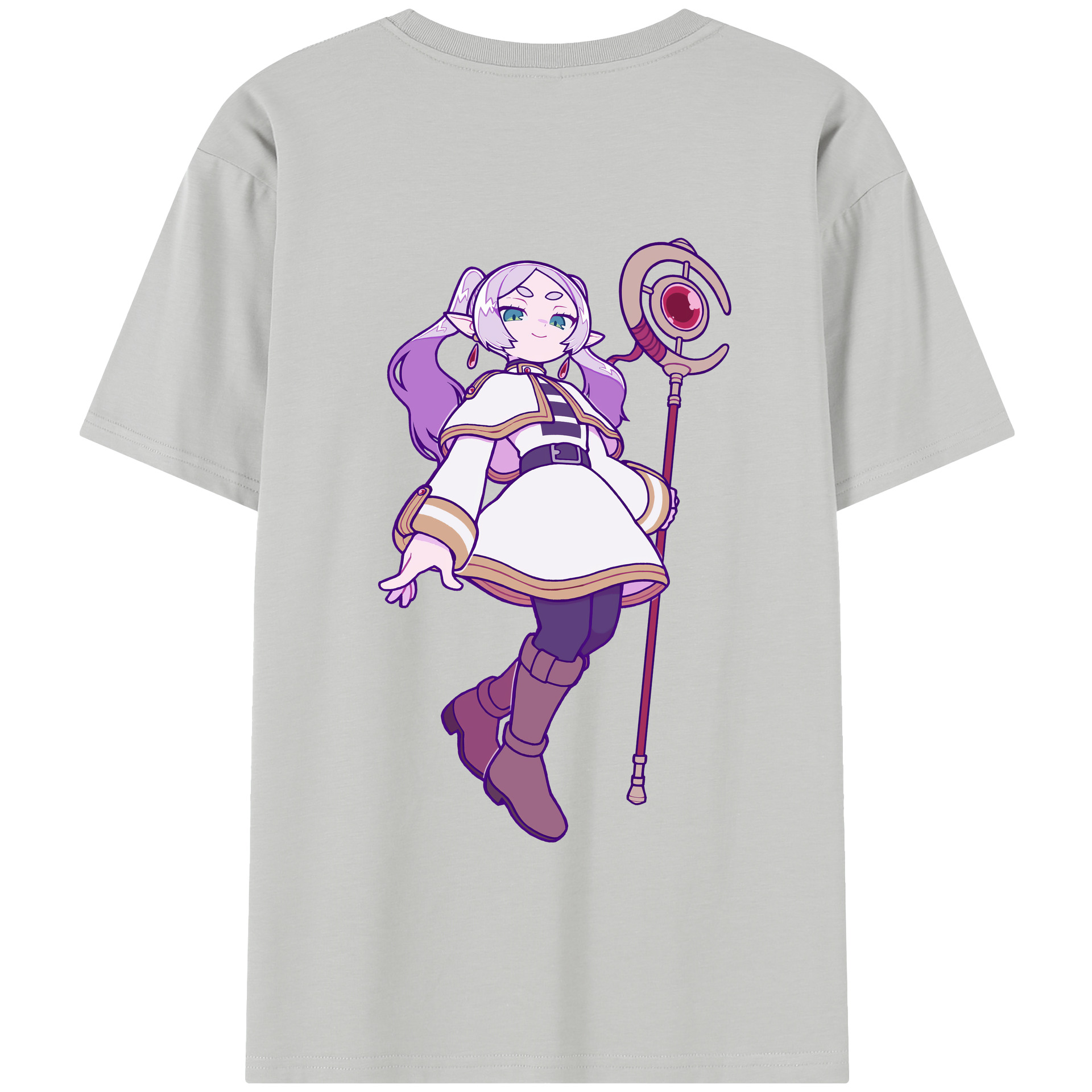 （画像用） 葬送のフリーレン Frieren 綿100％半袖Tシャツ（背面プリント）