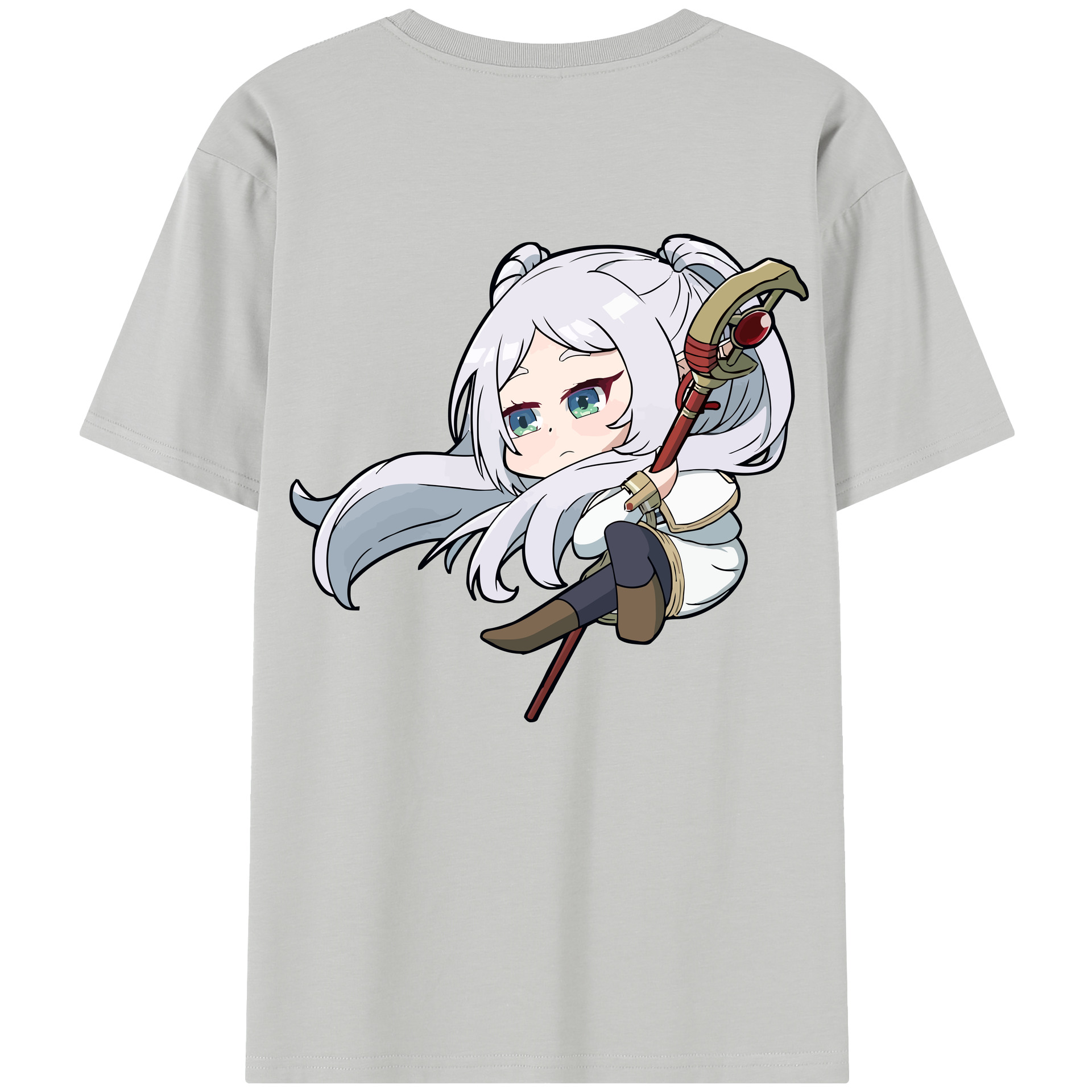 （画像用） 葬送のフリーレン Frieren 綿100％半袖Tシャツ（背面プリント）