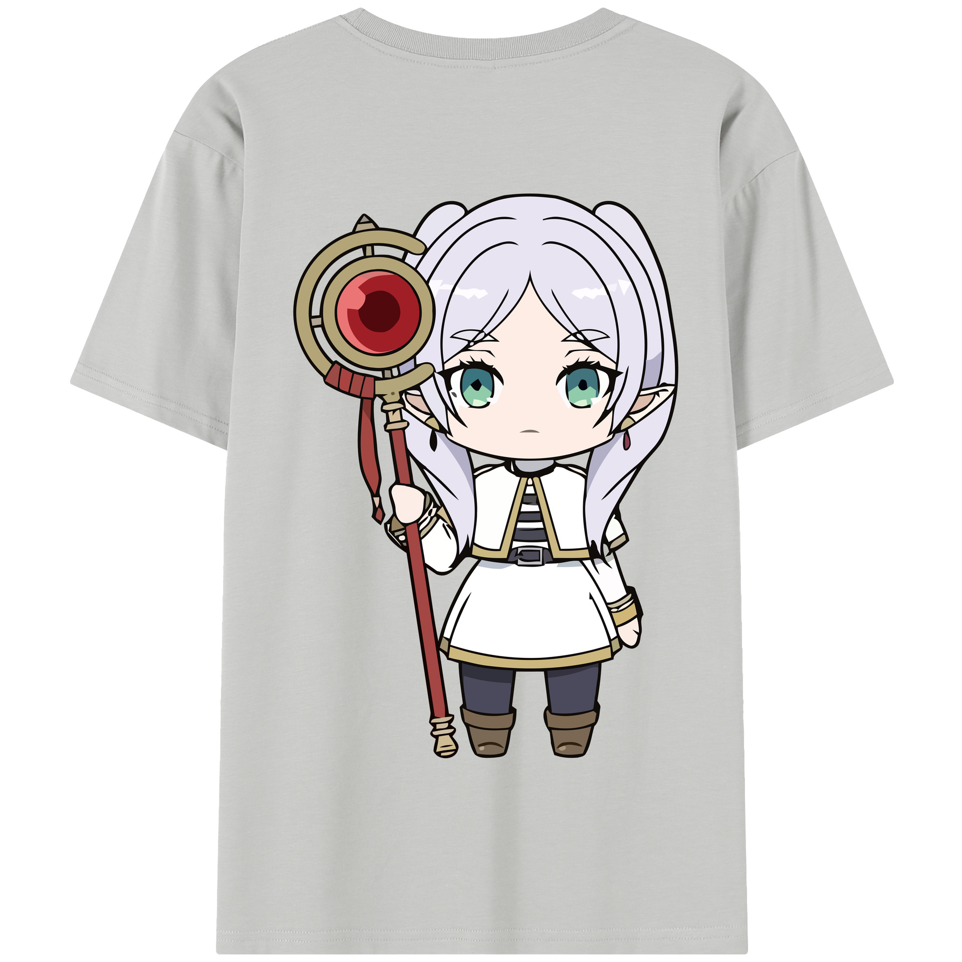 （画像用） 葬送のフリーレン Frieren 綿100％半袖Tシャツ（背面プリント）