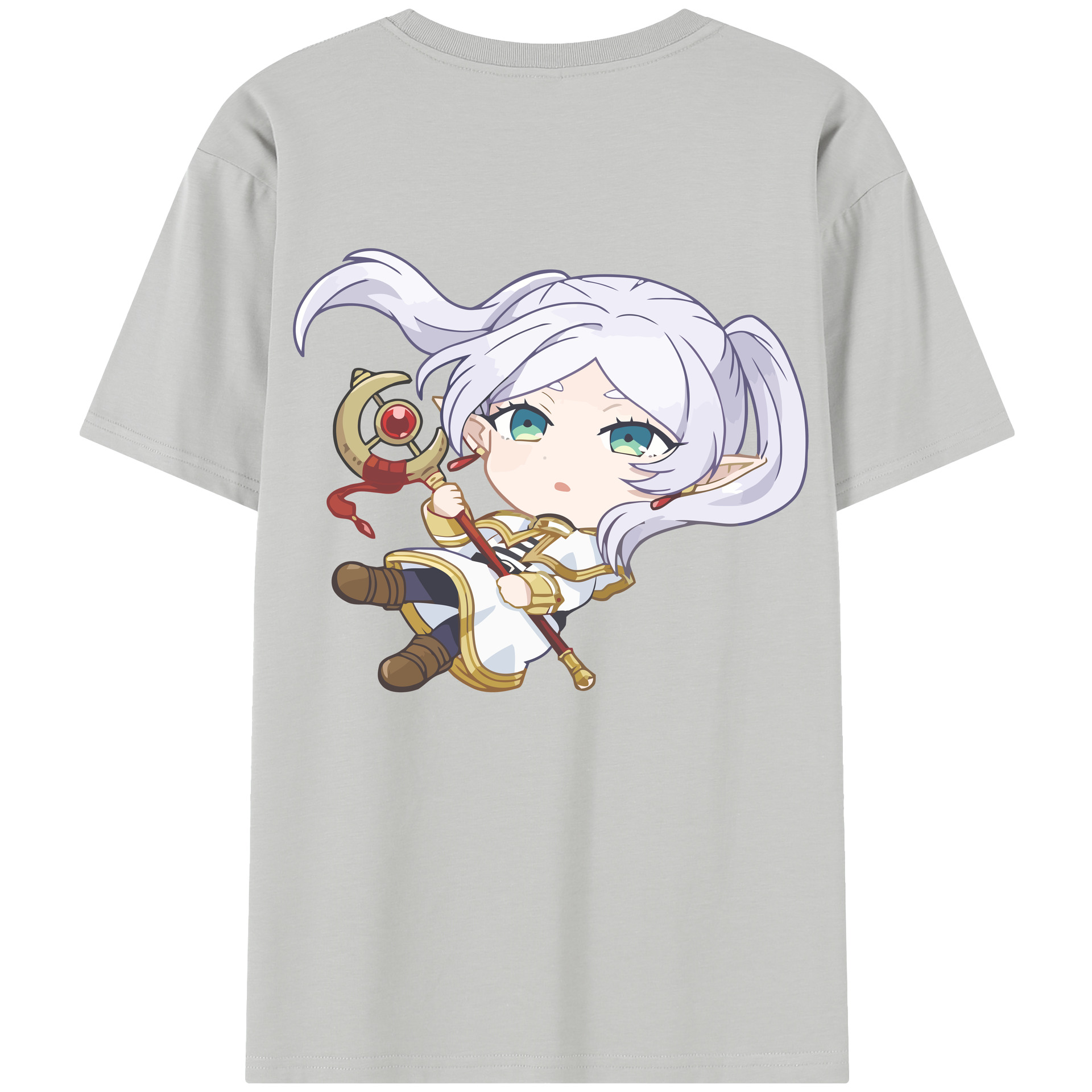 （画像用） 葬送のフリーレン Frieren 綿100％半袖Tシャツ（背面プリント）