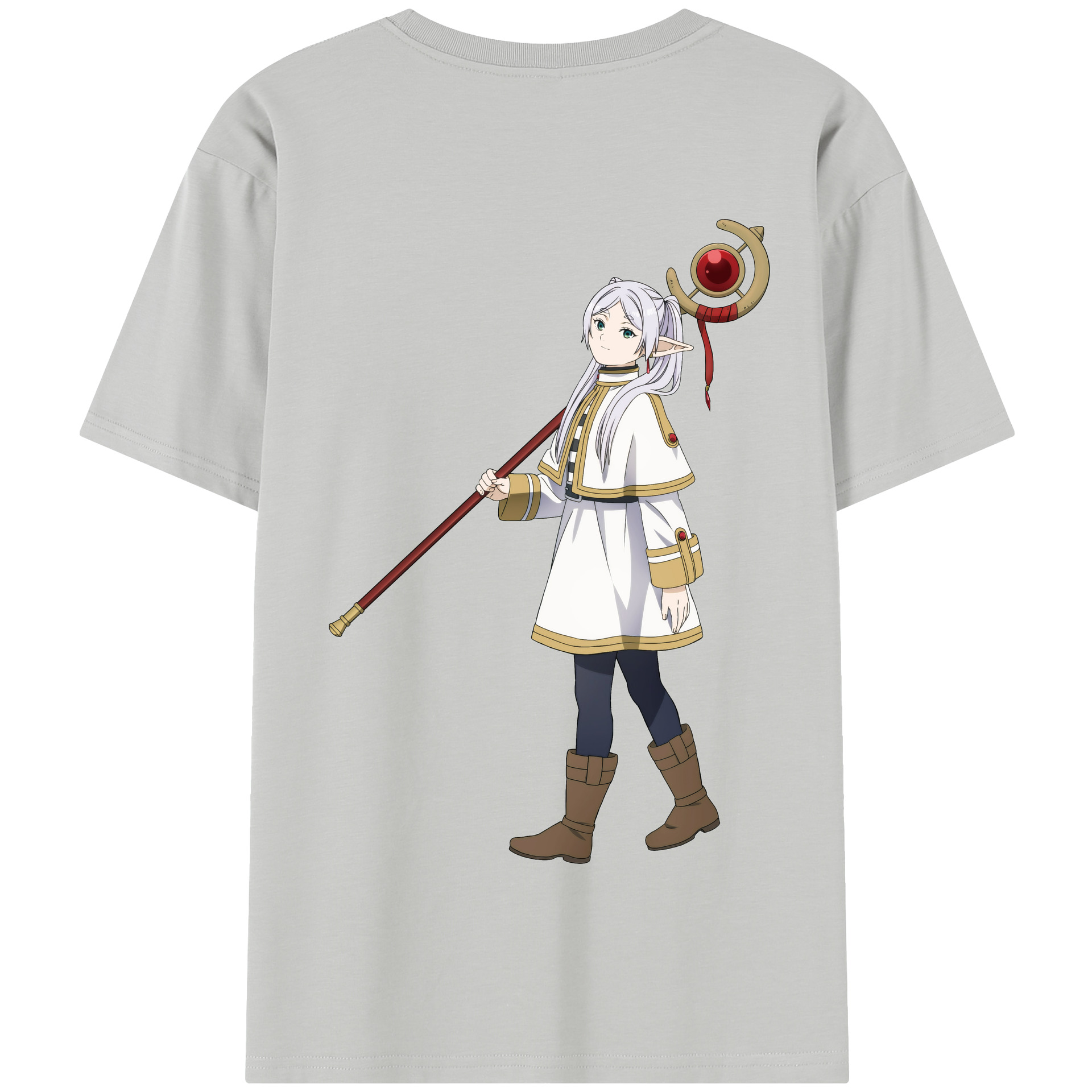 （画像用） 葬送のフリーレン Frieren 綿100％半袖Tシャツ（背面プリント）