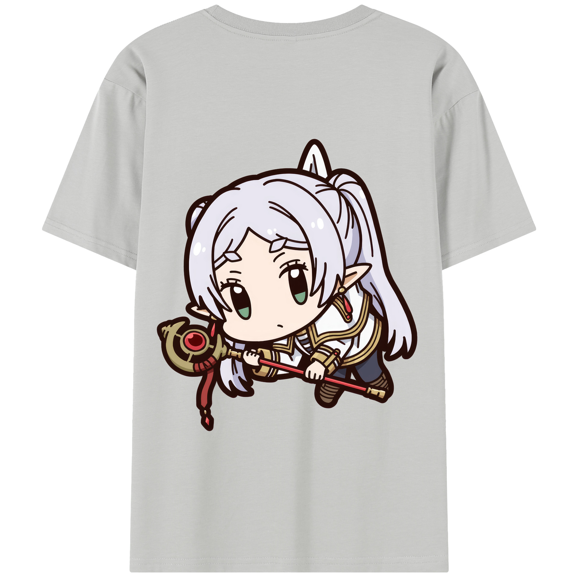 （画像用） 葬送のフリーレン Frieren 綿100％半袖Tシャツ（背面プリント）