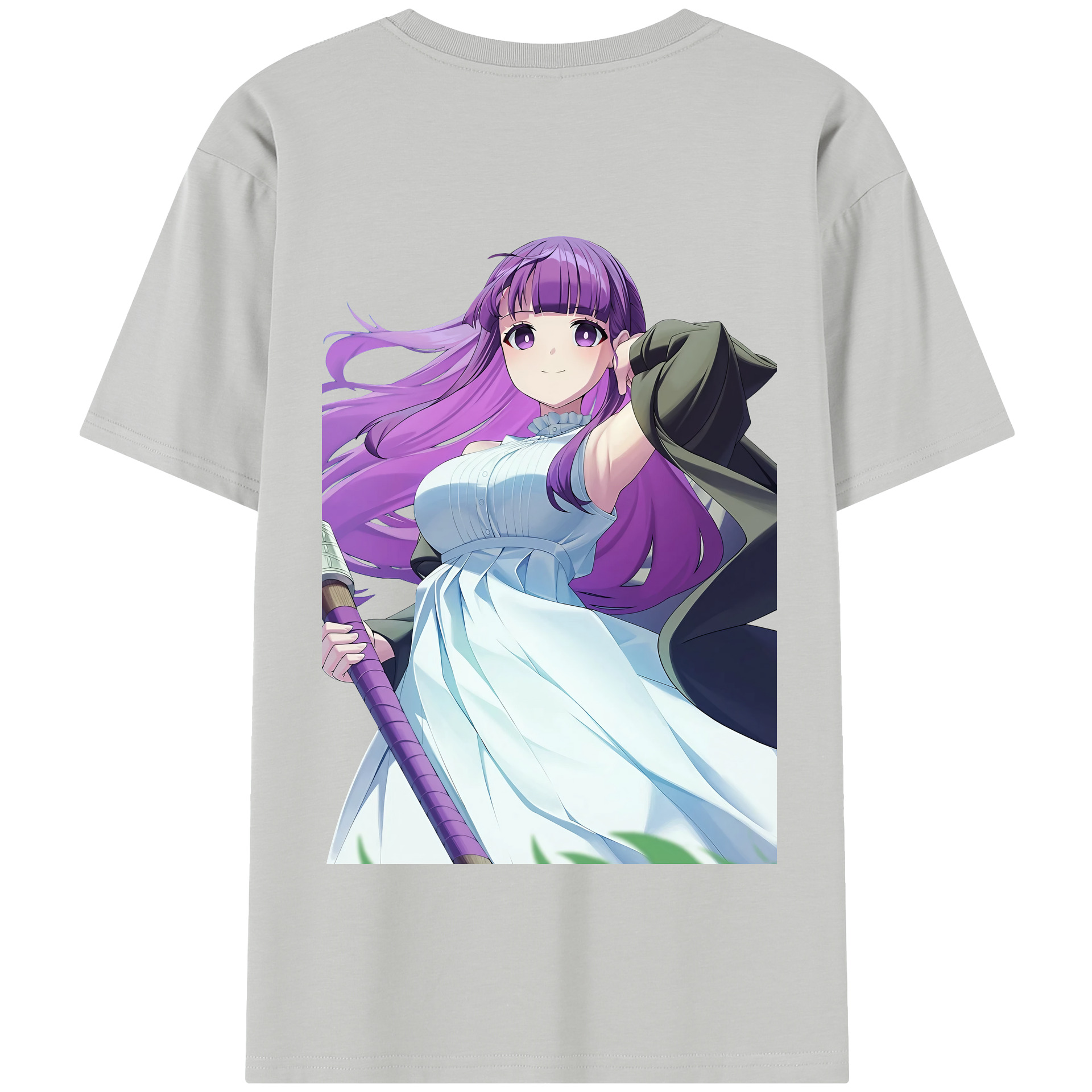（画像用） 葬送のフリーレン Frieren 綿100％半袖Tシャツ（背面プリント）