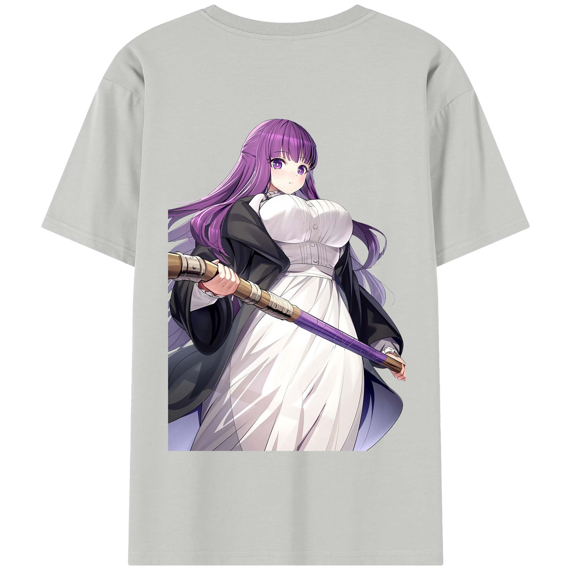 （画像用） 葬送のフリーレン Frieren 綿100％半袖Tシャツ（背面プリント）