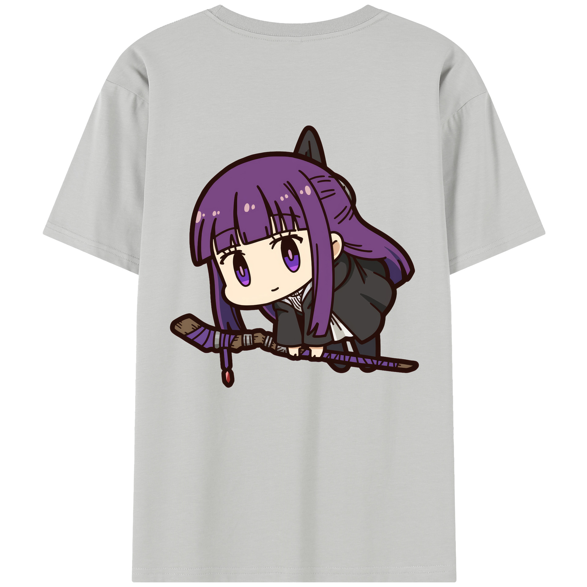 （画像用） 葬送のフリーレン Frieren 綿100％半袖Tシャツ（背面プリント）