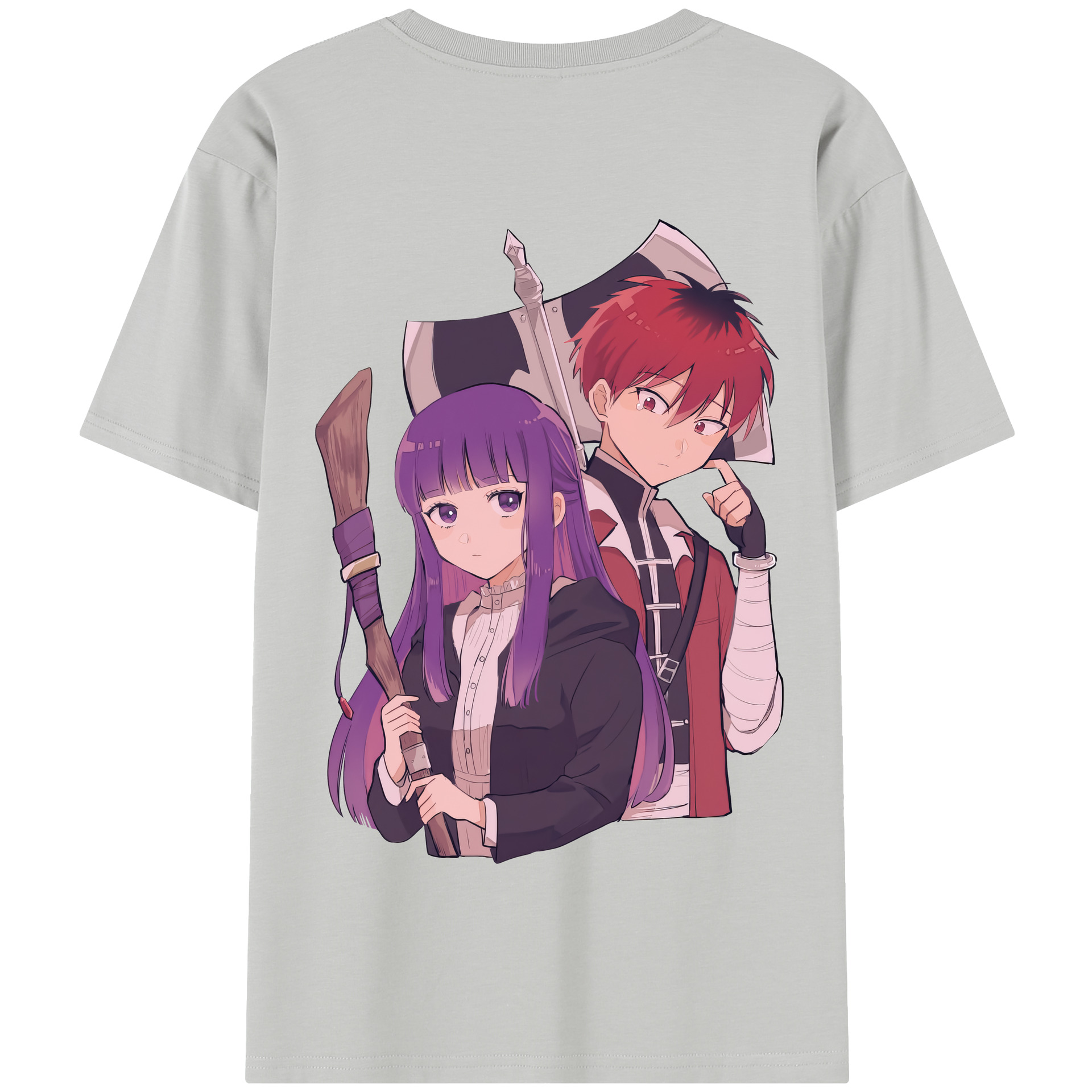 （画像用） 葬送のフリーレン Frieren 綿100％半袖Tシャツ（背面プリント）