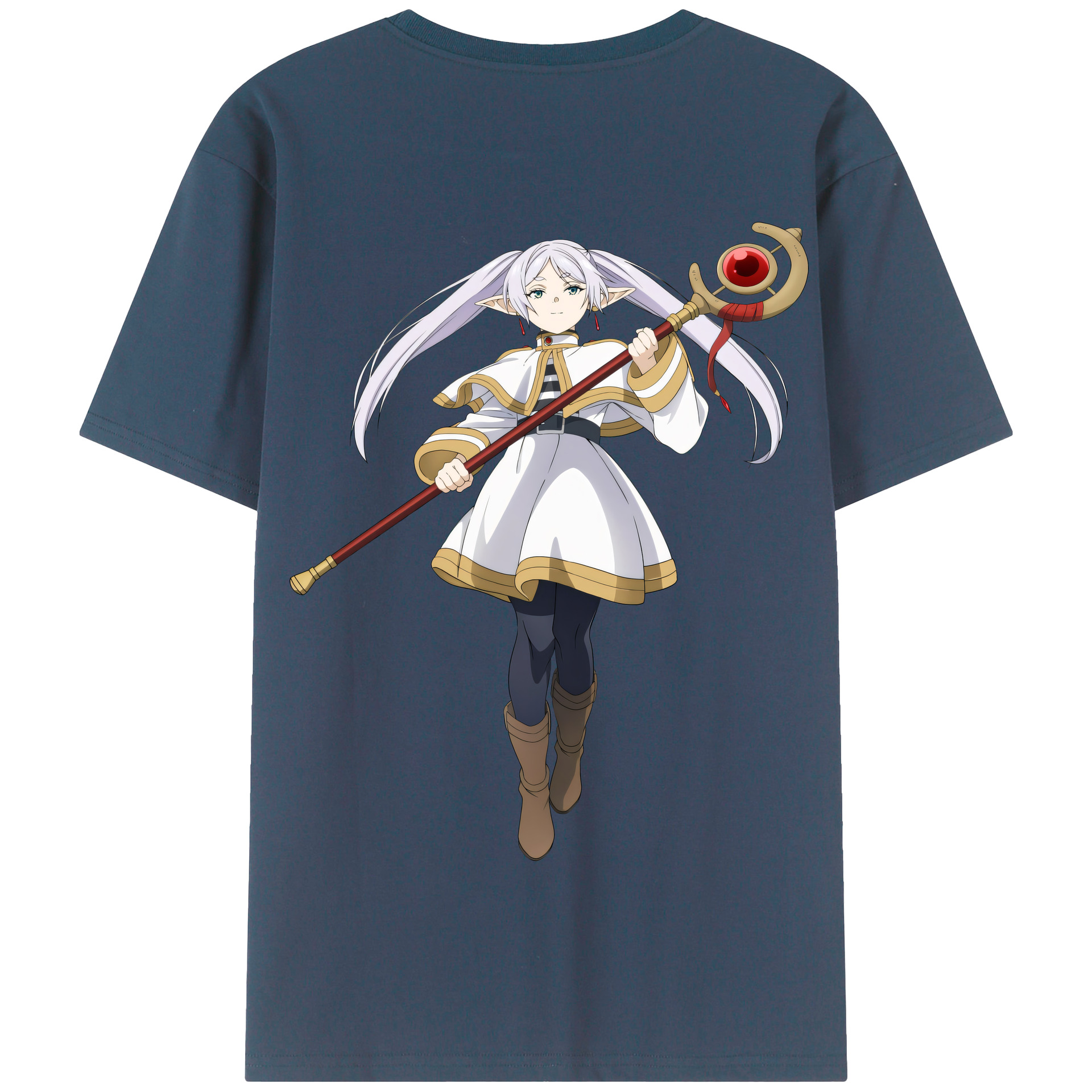 （画像用） 葬送のフリーレン Frieren 綿100％半袖Tシャツ（背面プリント）
