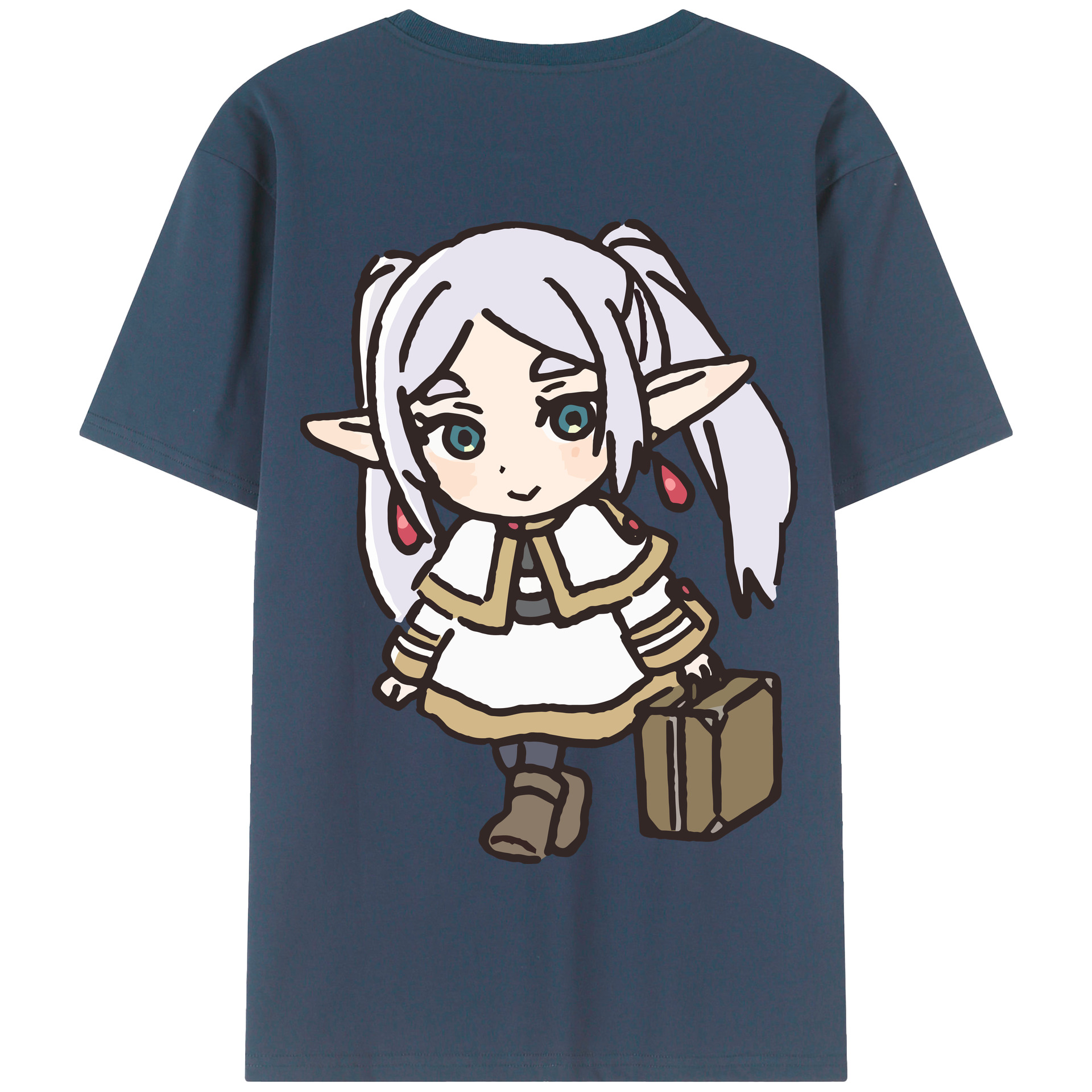 （画像用） 葬送のフリーレン Frieren 綿100％半袖Tシャツ（背面プリント）