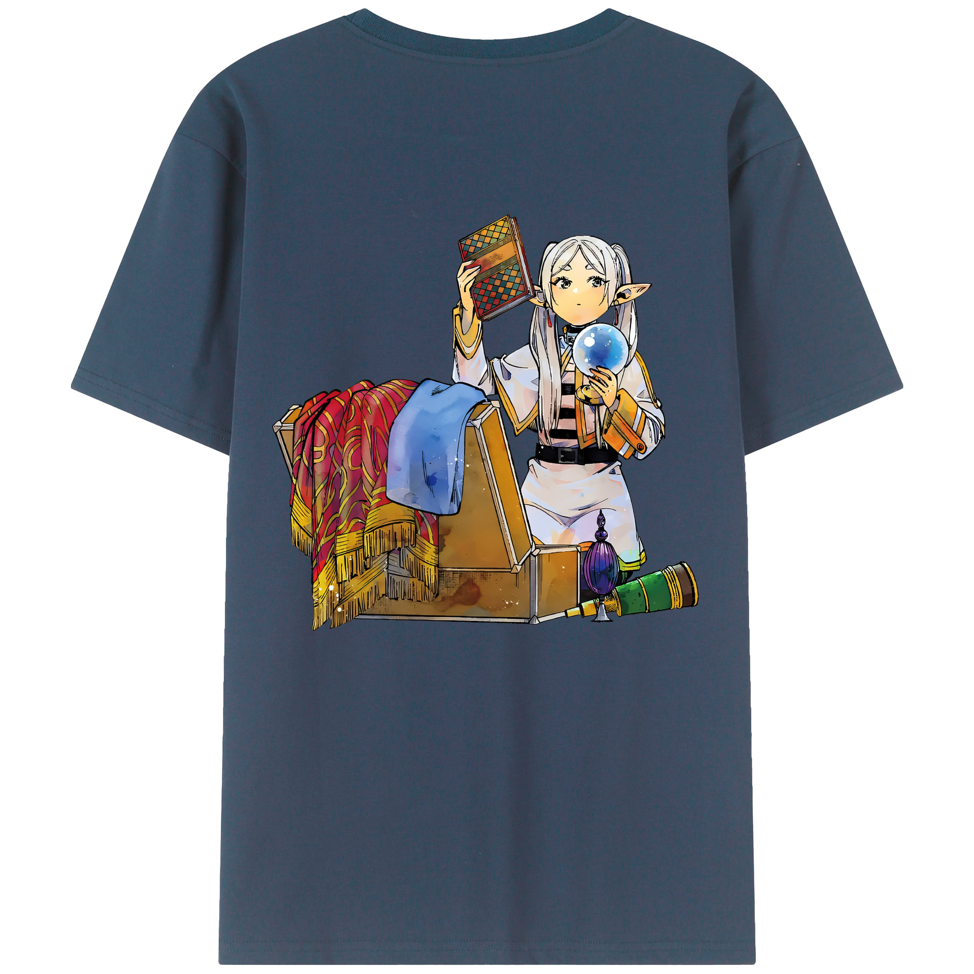 （画像用） 葬送のフリーレン Frieren 綿100％半袖Tシャツ（背面プリント）