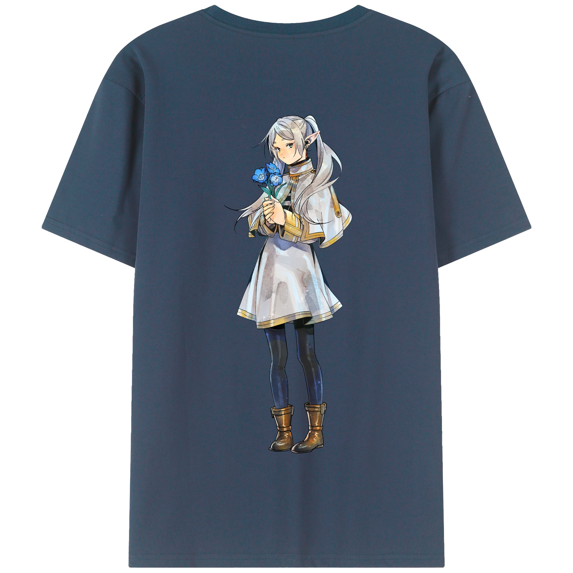 （画像用） 葬送のフリーレン Frieren 綿100％半袖Tシャツ（背面プリント）
