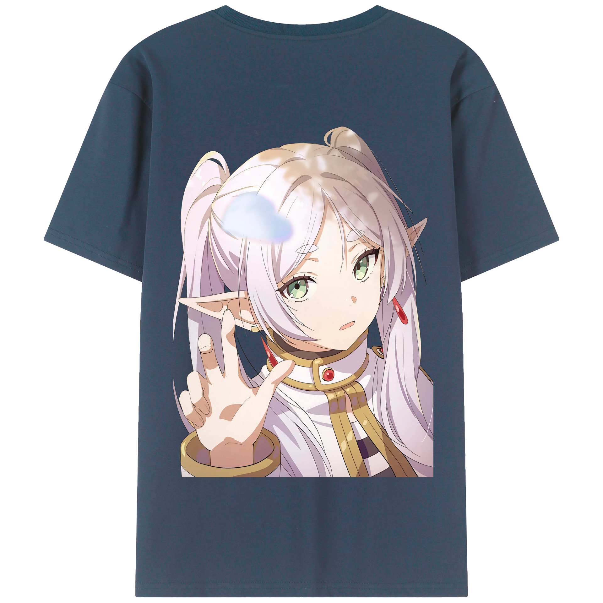 （画像用） 葬送のフリーレン Frieren 綿100％半袖Tシャツ（背面プリント）