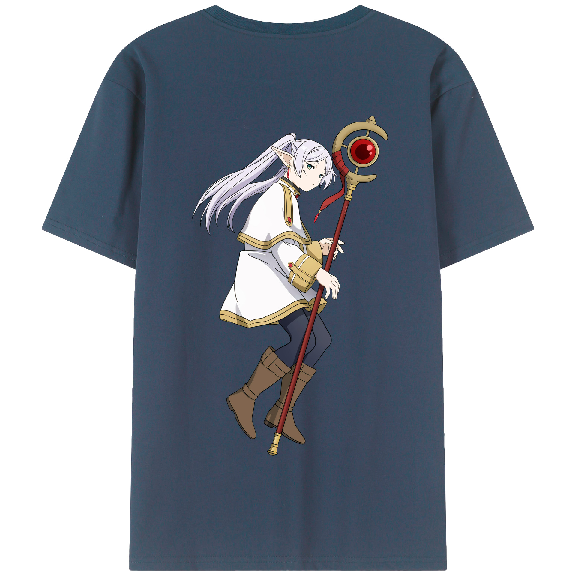 （画像用） 葬送のフリーレン Frieren 綿100％半袖Tシャツ（背面プリント）