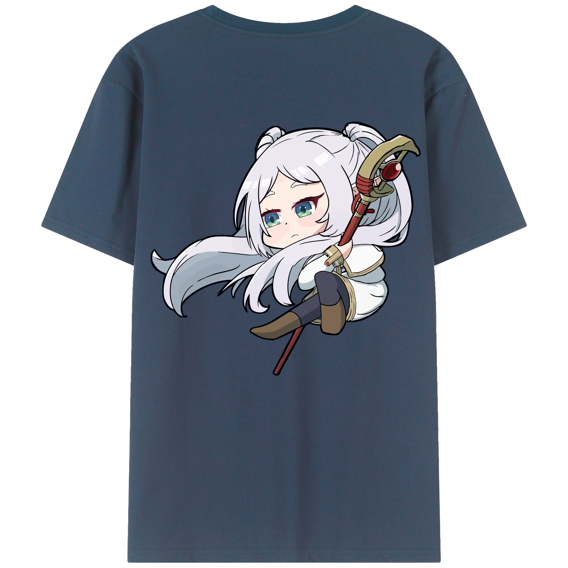 （画像用） 葬送のフリーレン Frieren 綿100％半袖Tシャツ（背面プリント）