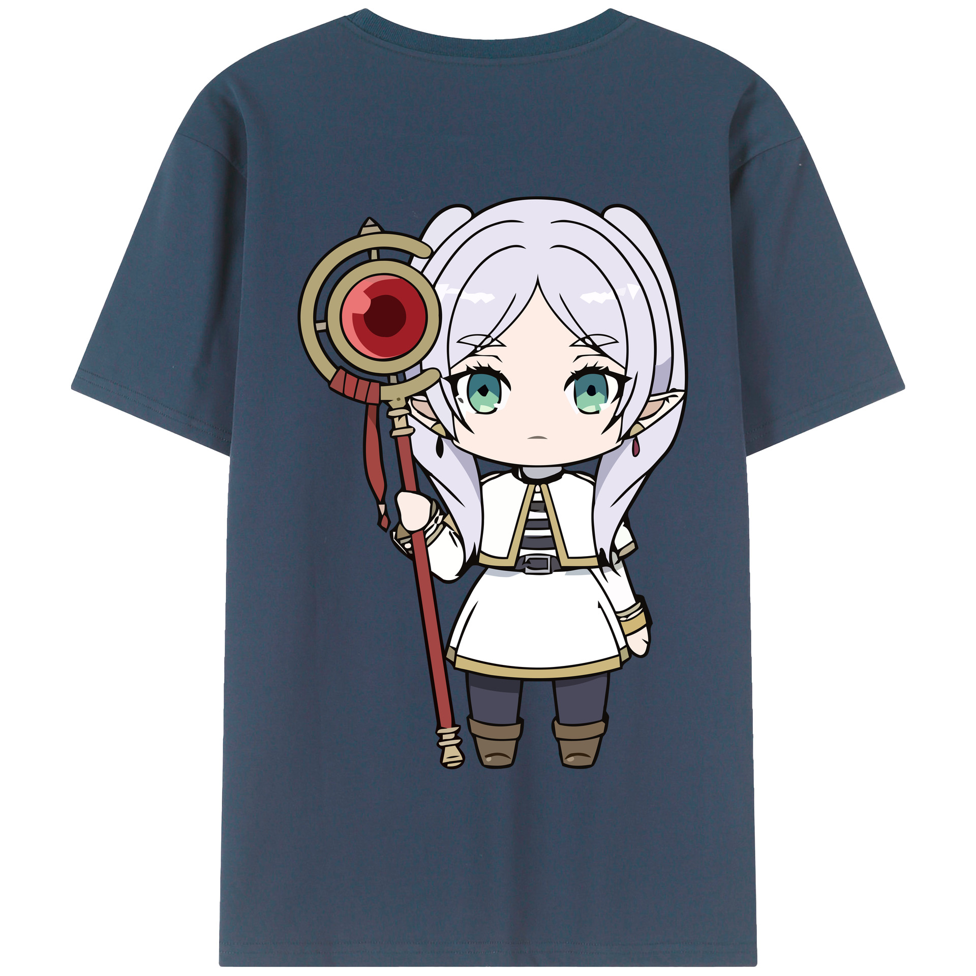 （画像用） 葬送のフリーレン Frieren 綿100％半袖Tシャツ（背面プリント）