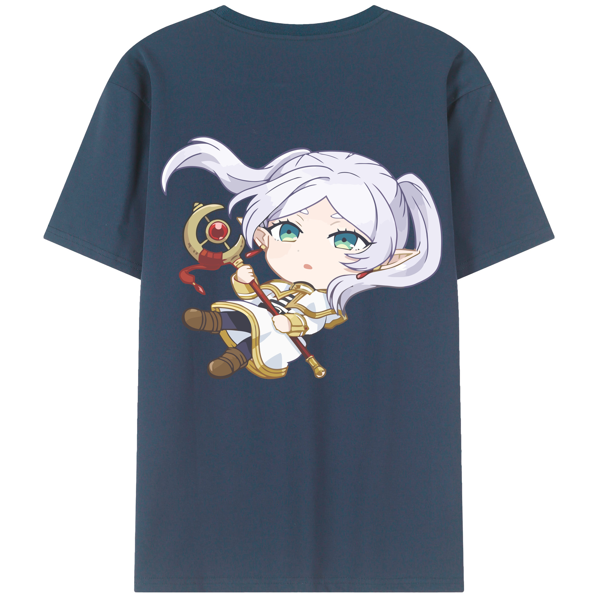 （画像用） 葬送のフリーレン Frieren 綿100％半袖Tシャツ（背面プリント）