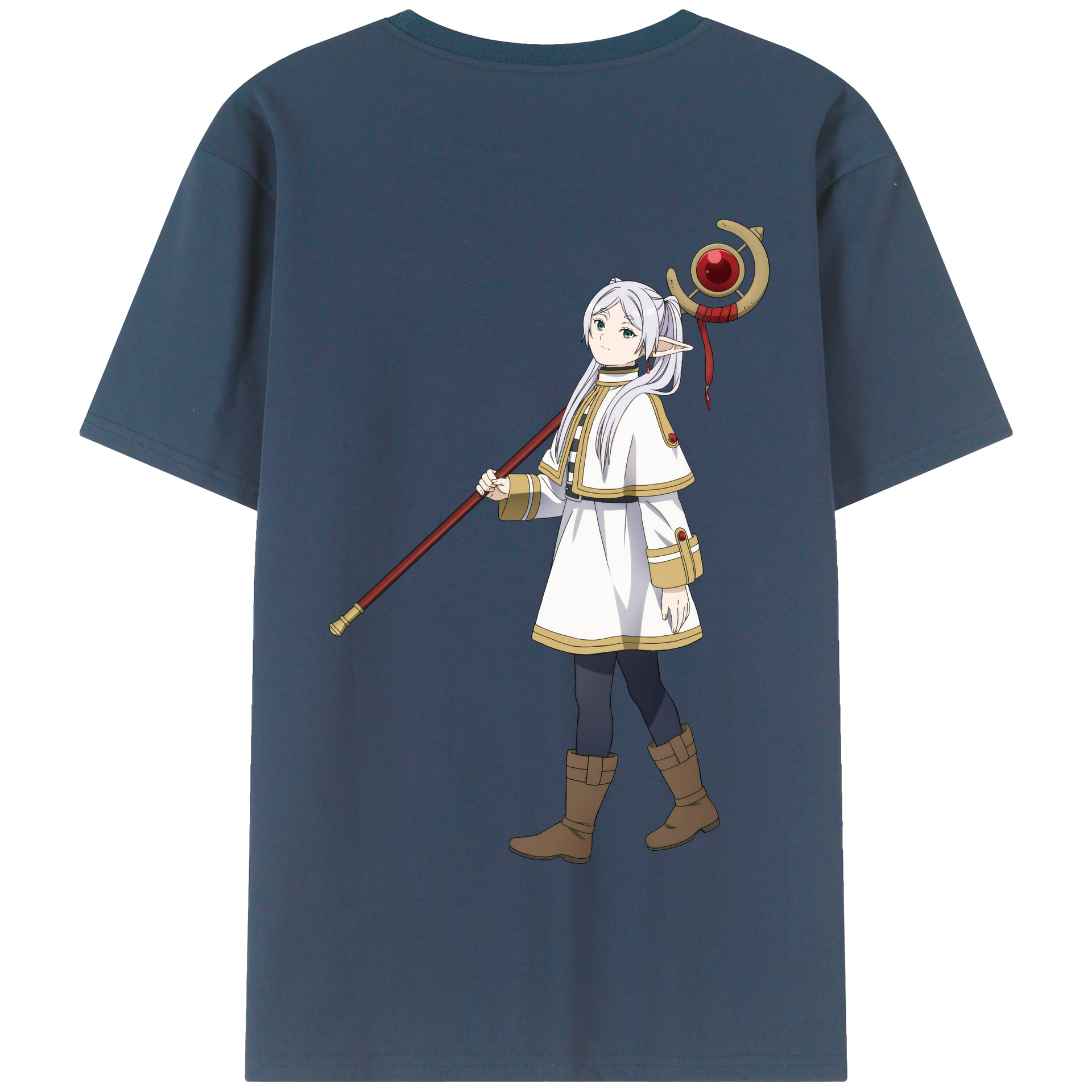 （画像用） 葬送のフリーレン Frieren 綿100％半袖Tシャツ（背面プリント）