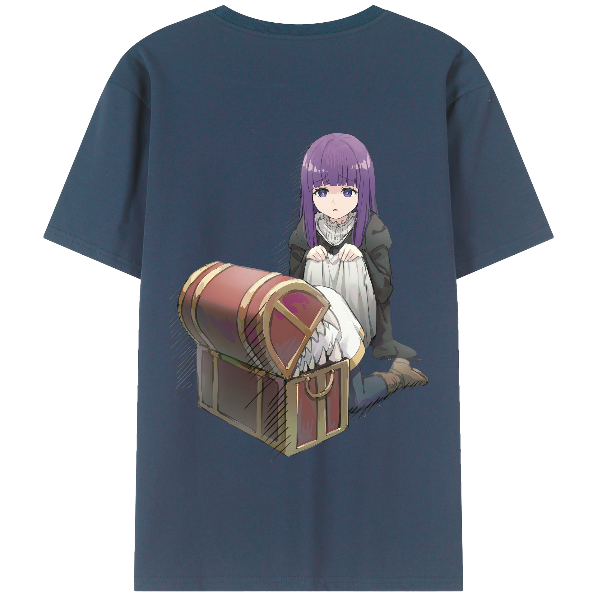 （画像用） 葬送のフリーレン Frieren 綿100％半袖Tシャツ（背面プリント）