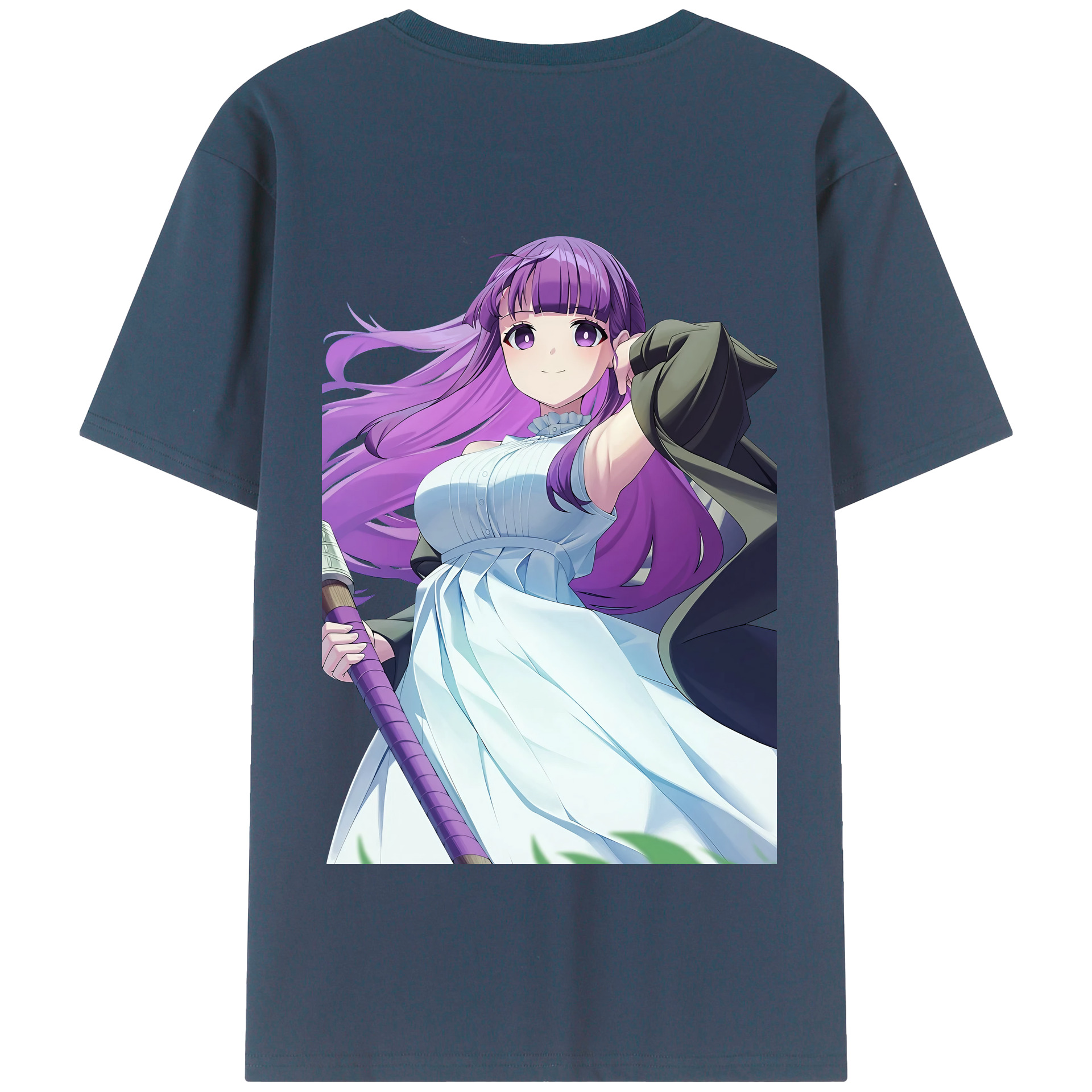 （画像用） 葬送のフリーレン Frieren 綿100％半袖Tシャツ（背面プリント）