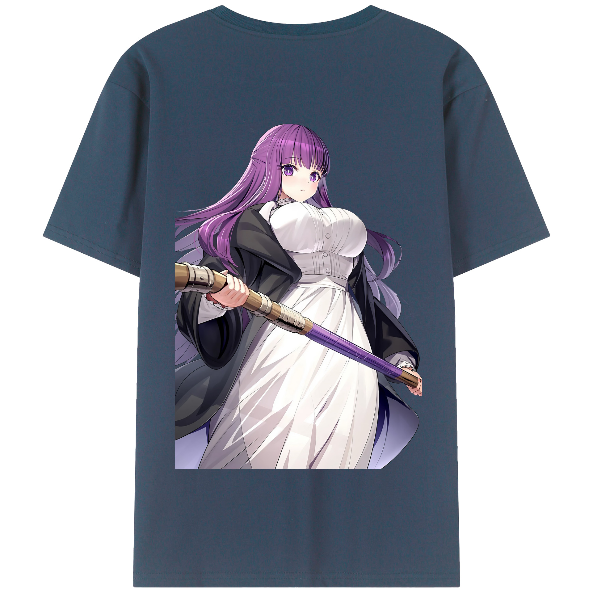 （画像用） 葬送のフリーレン Frieren 綿100％半袖Tシャツ（背面プリント）