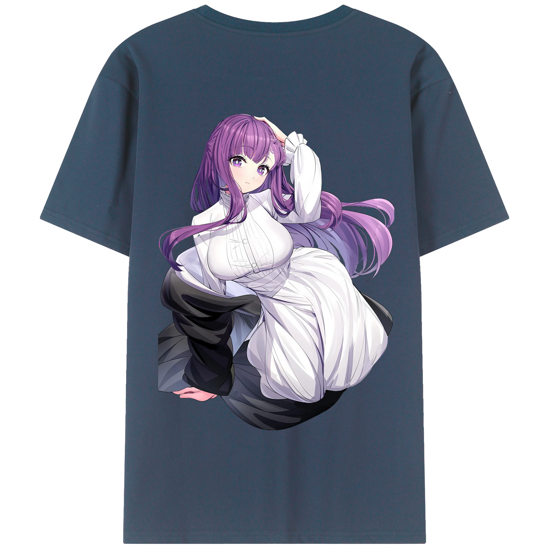 （画像用） 葬送のフリーレン Frieren 綿100％半袖Tシャツ（背面プリント）