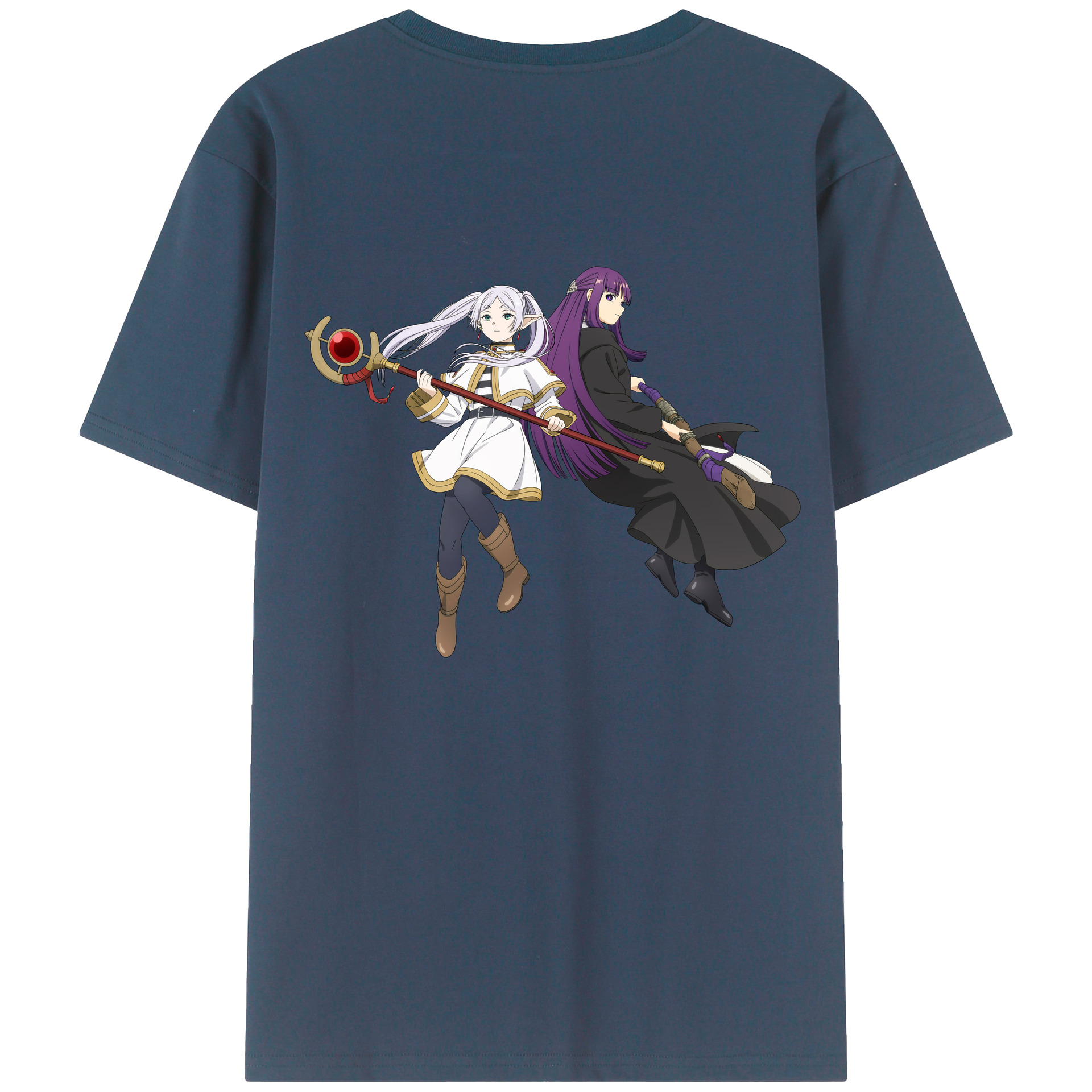 （画像用） 葬送のフリーレン Frieren 綿100％半袖Tシャツ（背面プリント）