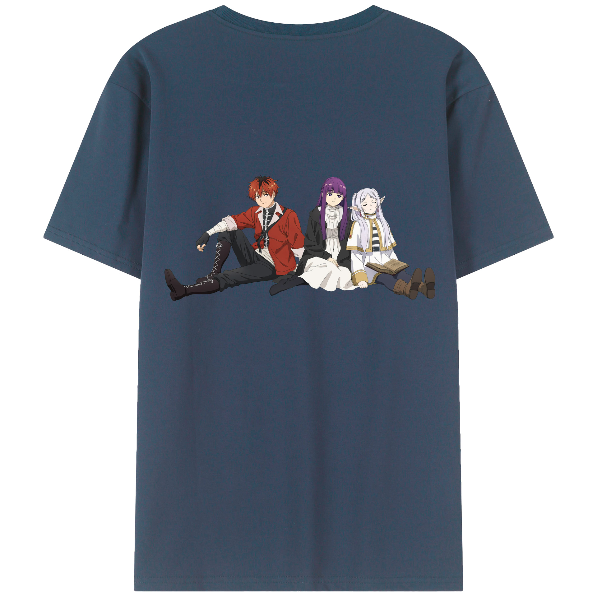 （画像用） 葬送のフリーレン Frieren 綿100％半袖Tシャツ（背面プリント）