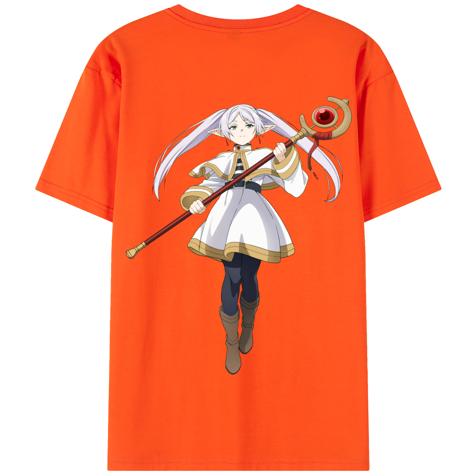（画像用） 葬送のフリーレン Frieren 綿100％半袖Tシャツ（背面プリント）