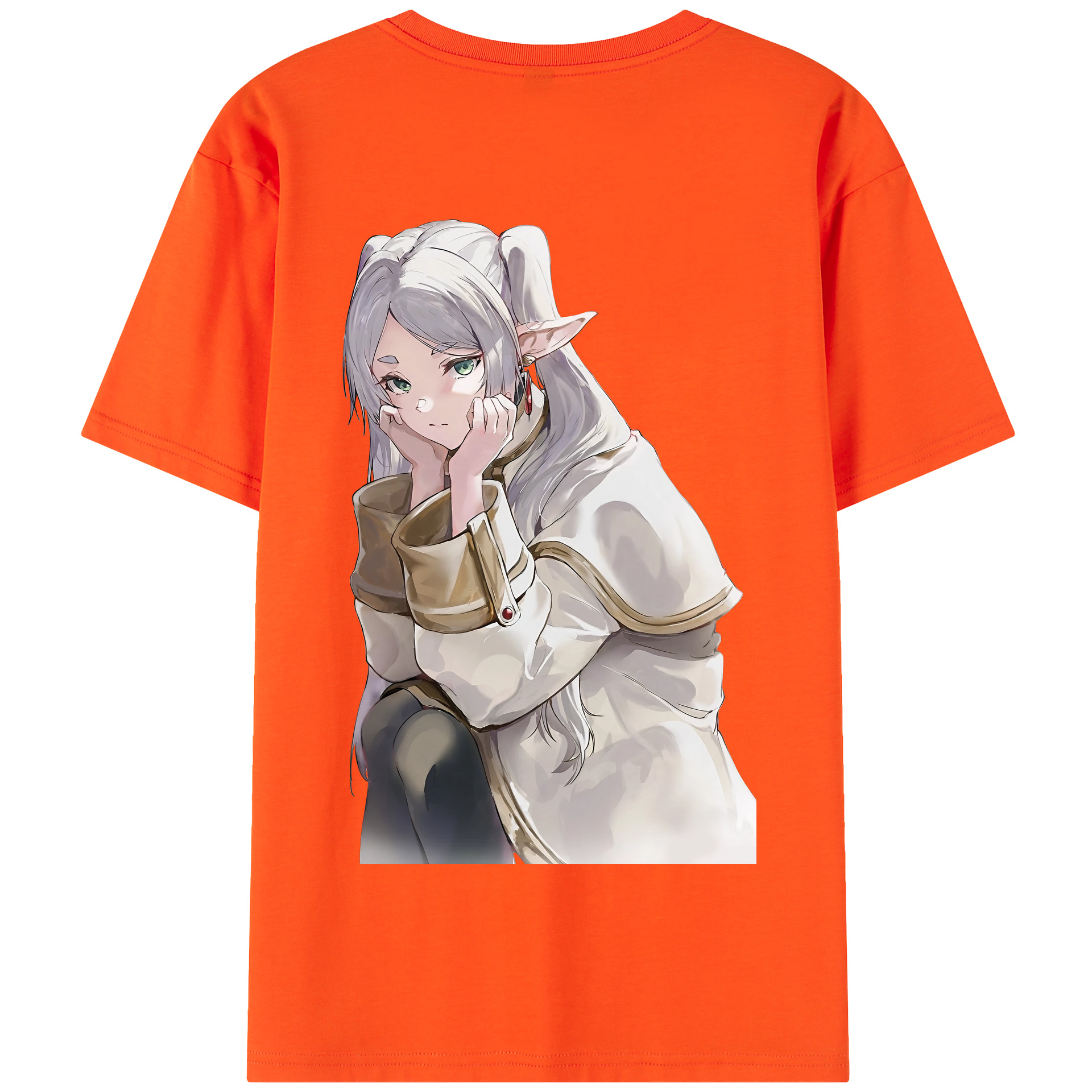 （画像用） 葬送のフリーレン Frieren 綿100％半袖Tシャツ（背面プリント）