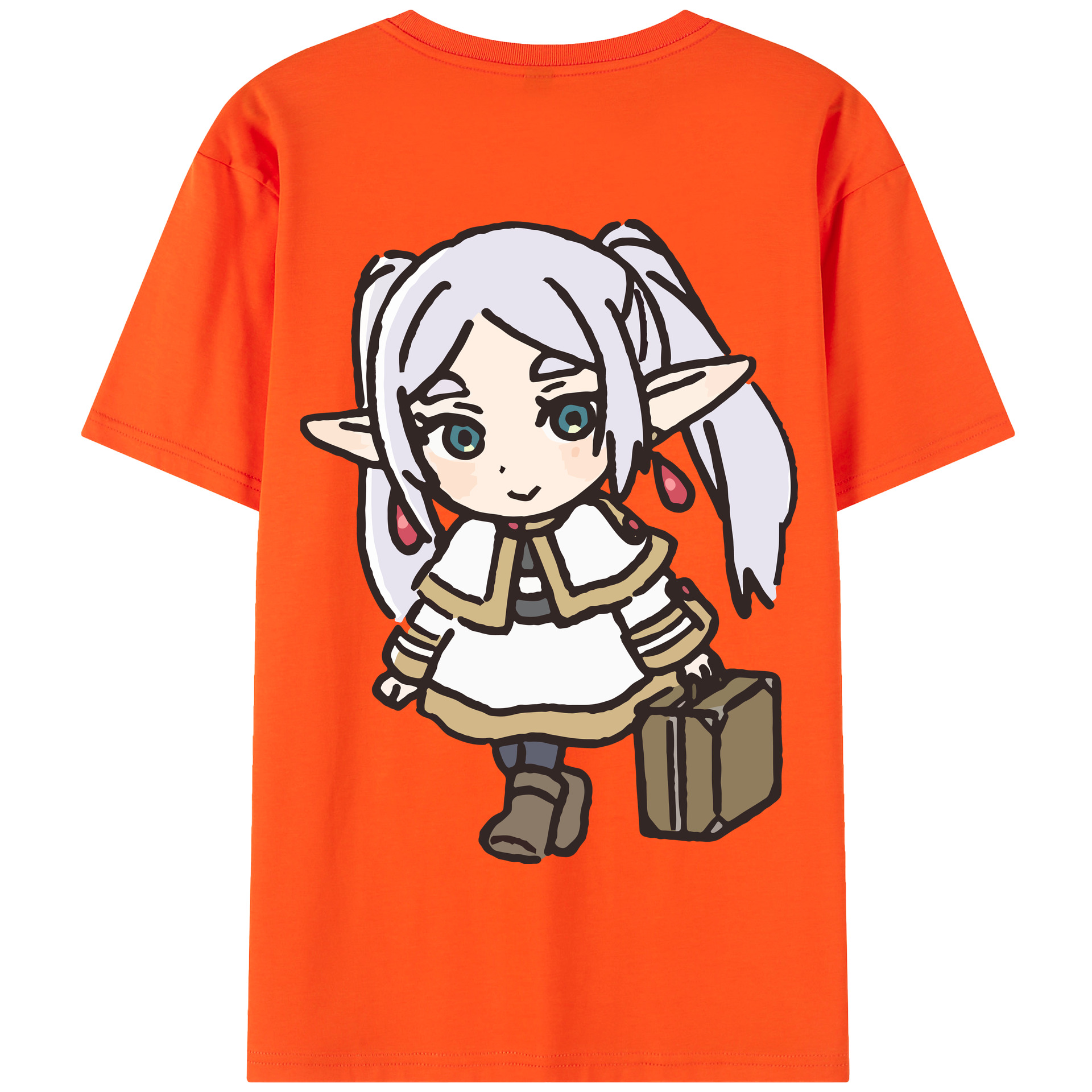 （画像用） 葬送のフリーレン Frieren 綿100％半袖Tシャツ（背面プリント）