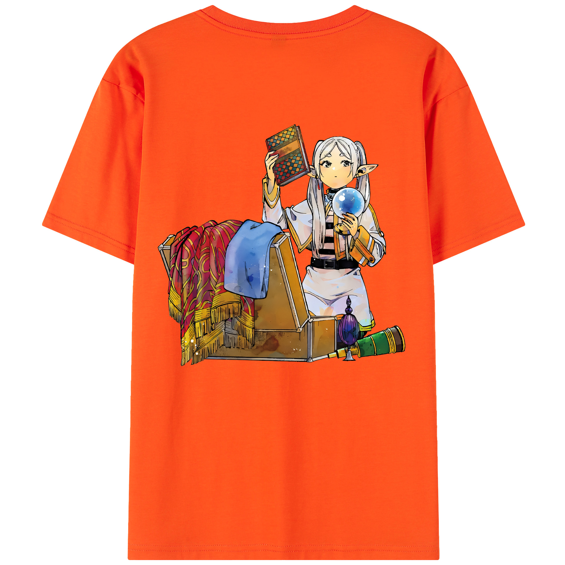 （画像用） 葬送のフリーレン Frieren 綿100％半袖Tシャツ（背面プリント）